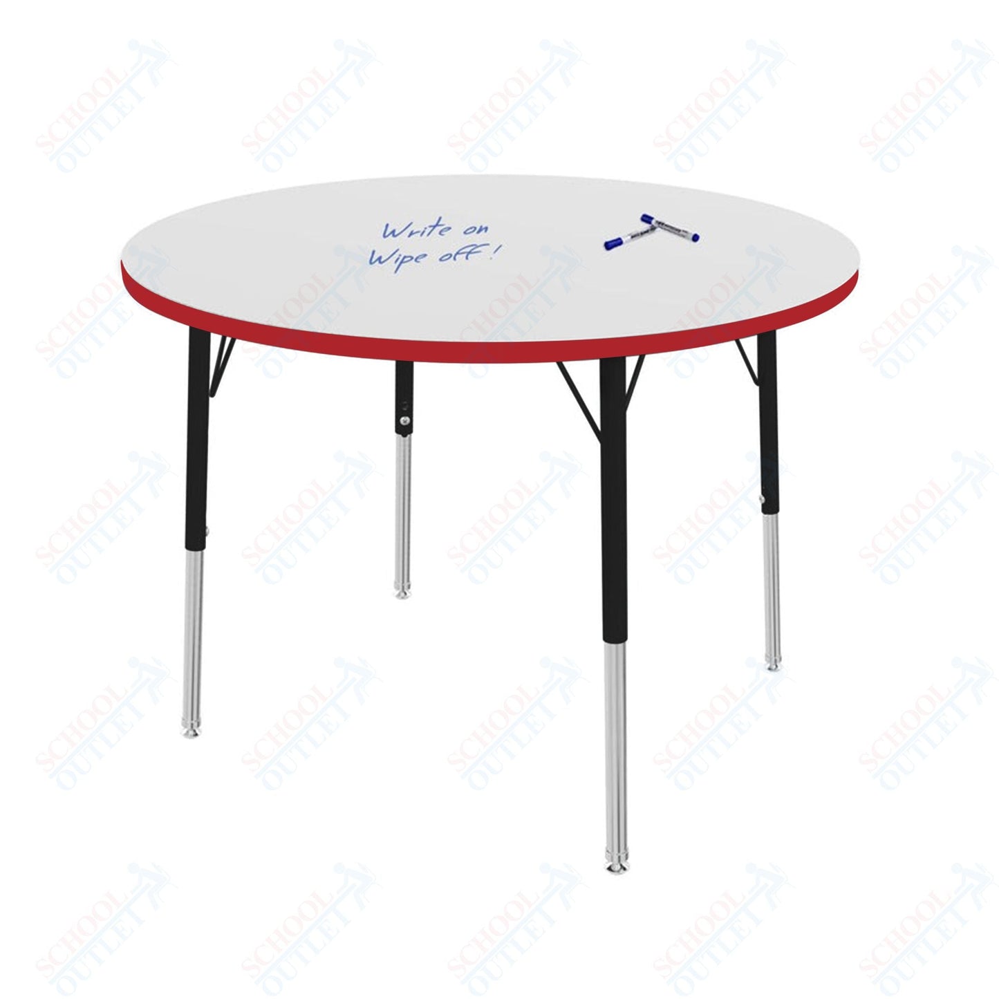 Marco MG2200 Series 36" Round Preschool Table w/ Dry Erase Top Adj Height 16" - 24" (MG2244 - DA) - SchoolOutlet