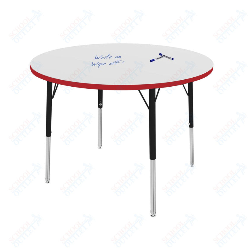 Marco MG2200 Series 36" Round Preschool Table w/ Dry Erase Top Adj Height 16" - 24" (MG2244 - DA) - SchoolOutlet