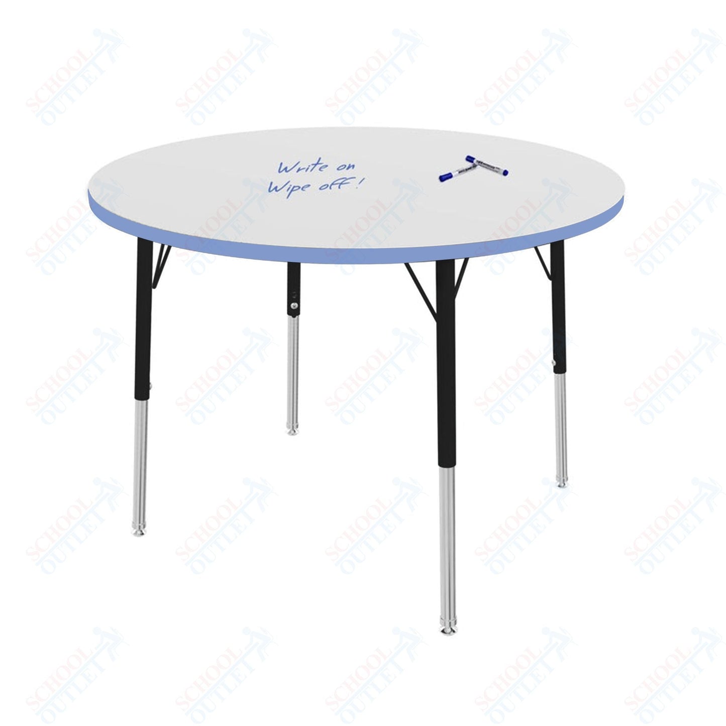Marco MG2200 Series 36" Round Preschool Table w/ Dry Erase Top Adj Height 16" - 24" (MG2244 - DA) - SchoolOutlet