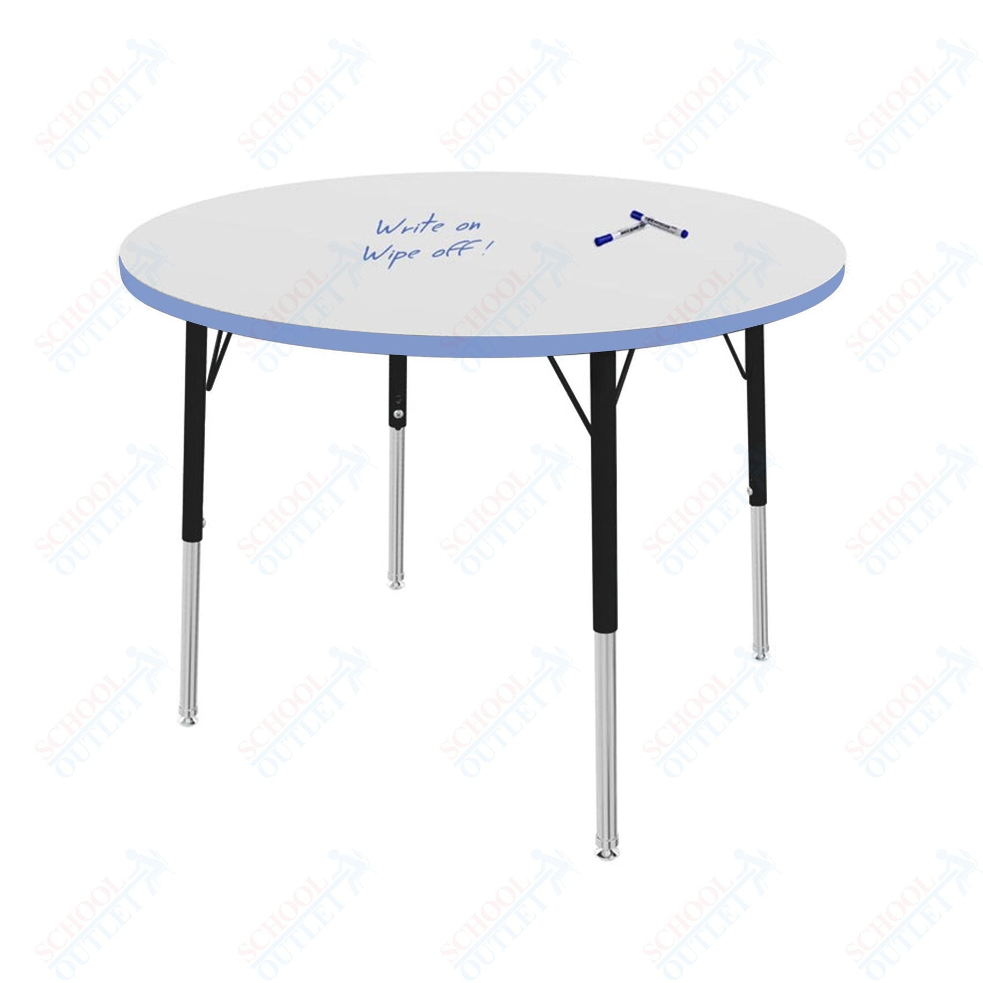 Marco MG2200 Series 36" Round Preschool Table w/ Dry Erase Top Adj Height 16" - 24" (MG2244 - DA) - SchoolOutlet