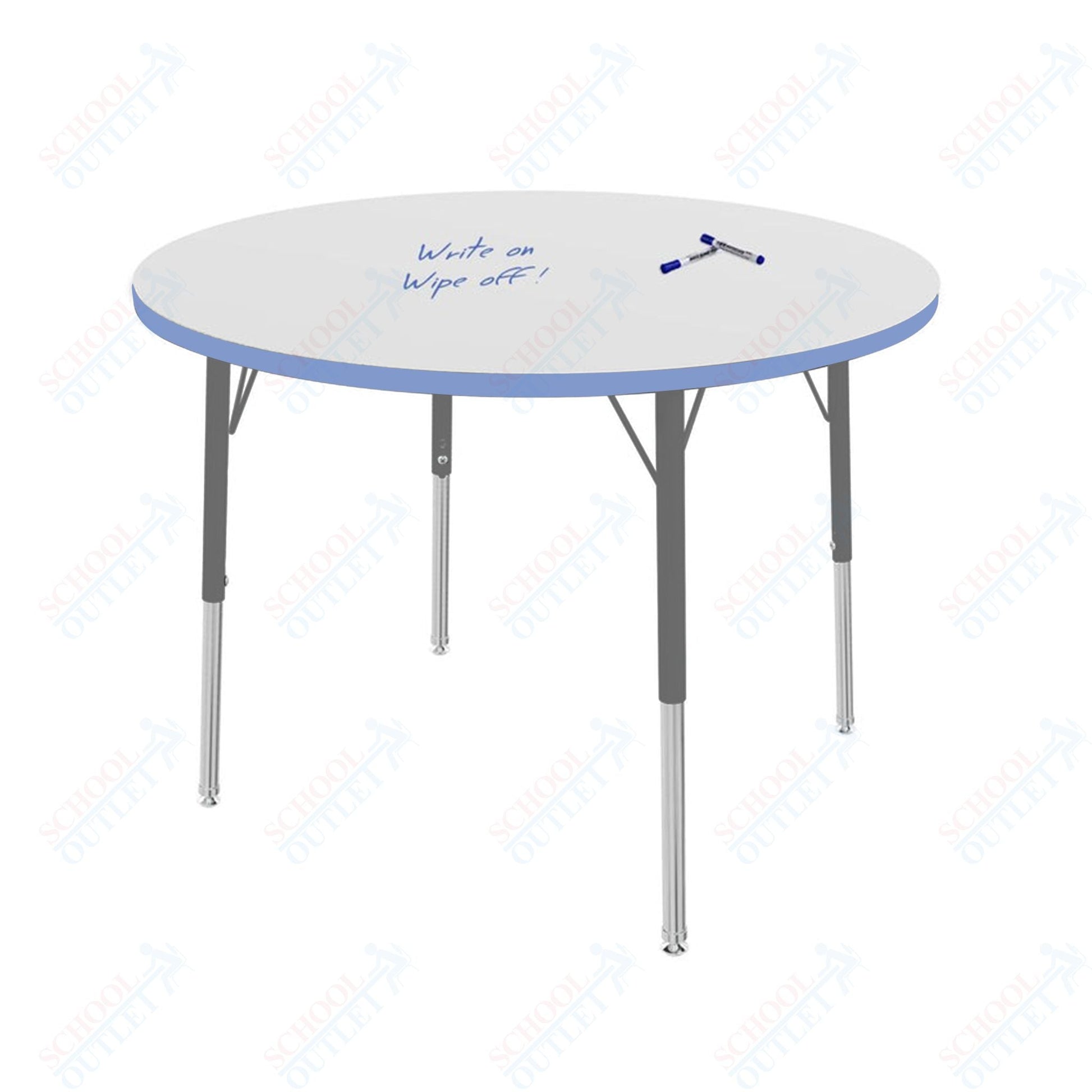 Marco MG2200 Series 36" Round Preschool Table w/ Dry Erase Top Adj Height 16" - 24" (MG2244 - DA) - SchoolOutlet