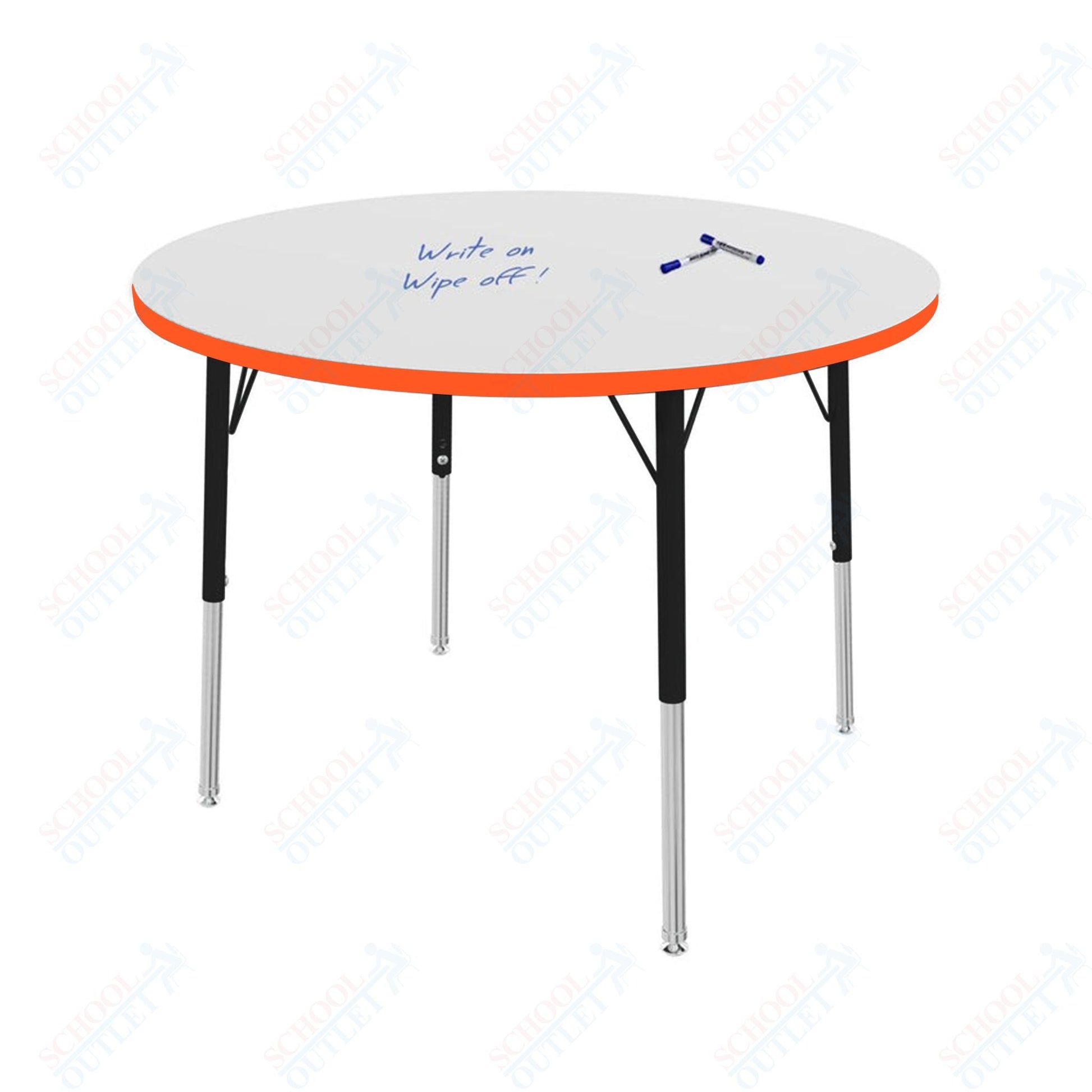 Marco MG2200 Series 36" Round Preschool Table w/ Dry Erase Top Adj Height 16" - 24" (MG2244 - DA) - SchoolOutlet