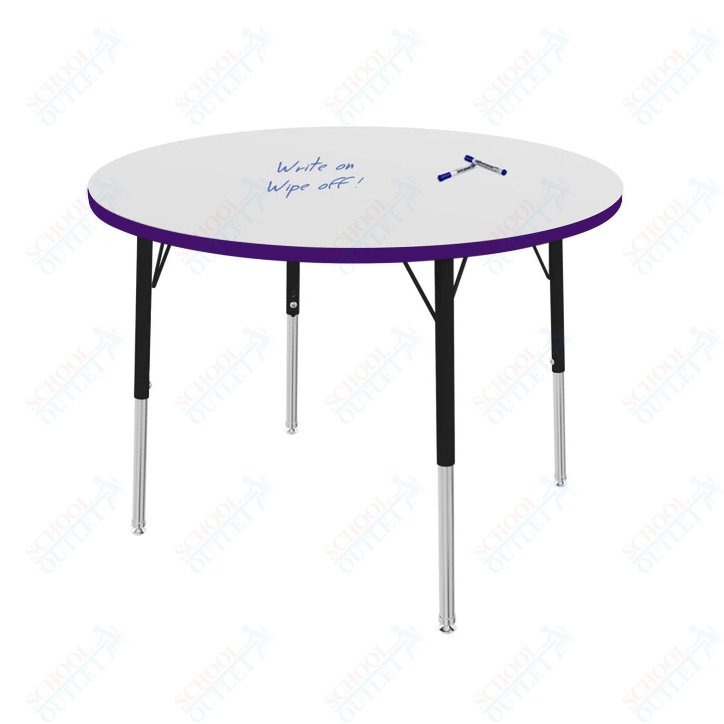 Marco MG2200 Series 36" Round Preschool Table w/ Dry Erase Top Adj Height 16" - 24" (MG2244 - DA) - SchoolOutlet