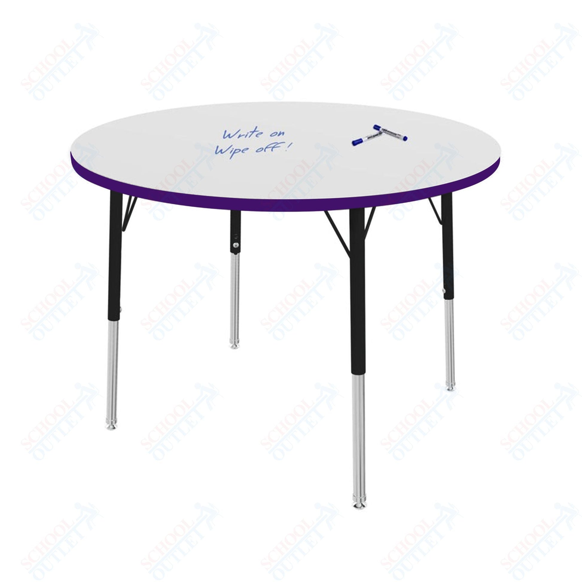 Marco MG2200 Series 36" Round Preschool Table w/ Dry Erase Top Adj Height 16" - 24" (MG2244 - DA) - SchoolOutlet
