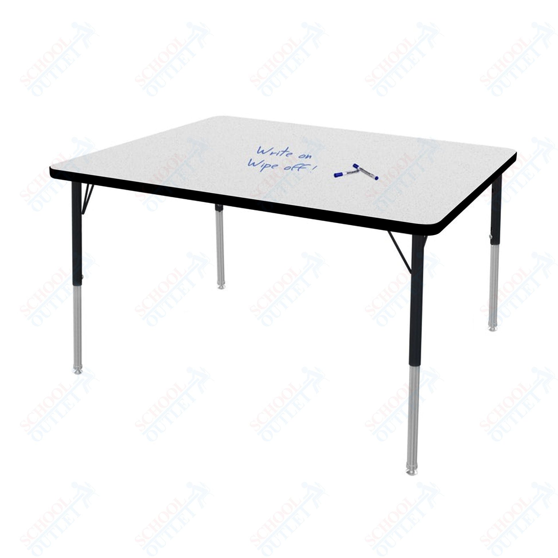 Marco MG2200 Series Rectangle Preschool Table w/ Dry Erase Top 36" x 48" Adj Height 16" - 24" (MG2246 - DA) - SchoolOutlet