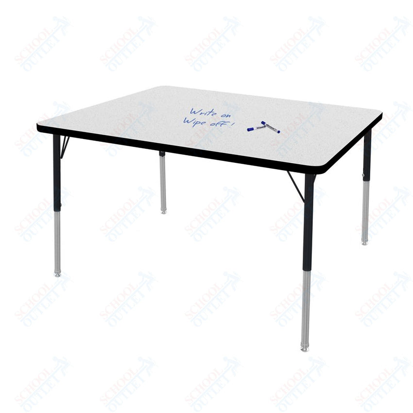 Marco MG2200 Series Rectangle Preschool Table w/ Dry Erase Top 36" x 48" Adj Height 16" - 24" (MG2246 - DA) - SchoolOutlet