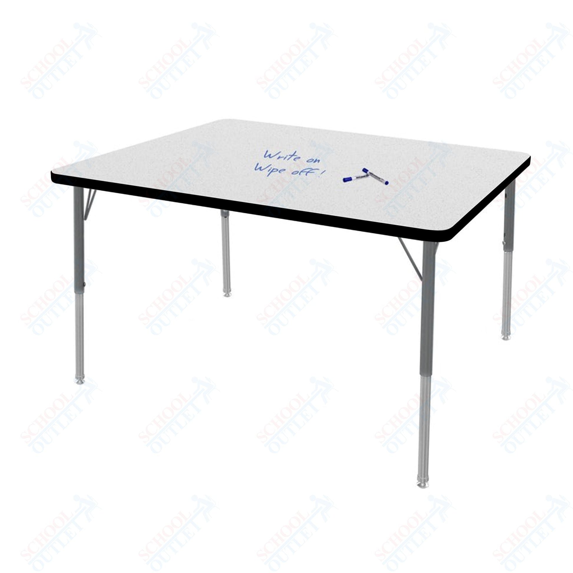 Marco MG2200 Series Rectangle Preschool Table w/ Dry Erase Top 36" x 48" Adj Height 16" - 24" (MG2246 - DA) - SchoolOutlet