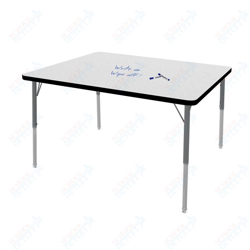 Marco MG2200 Series Rectangle Preschool Table w/ Dry Erase Top 36" x 48" Adj Height 16" - 24" (MG2246 - DA) - SchoolOutlet