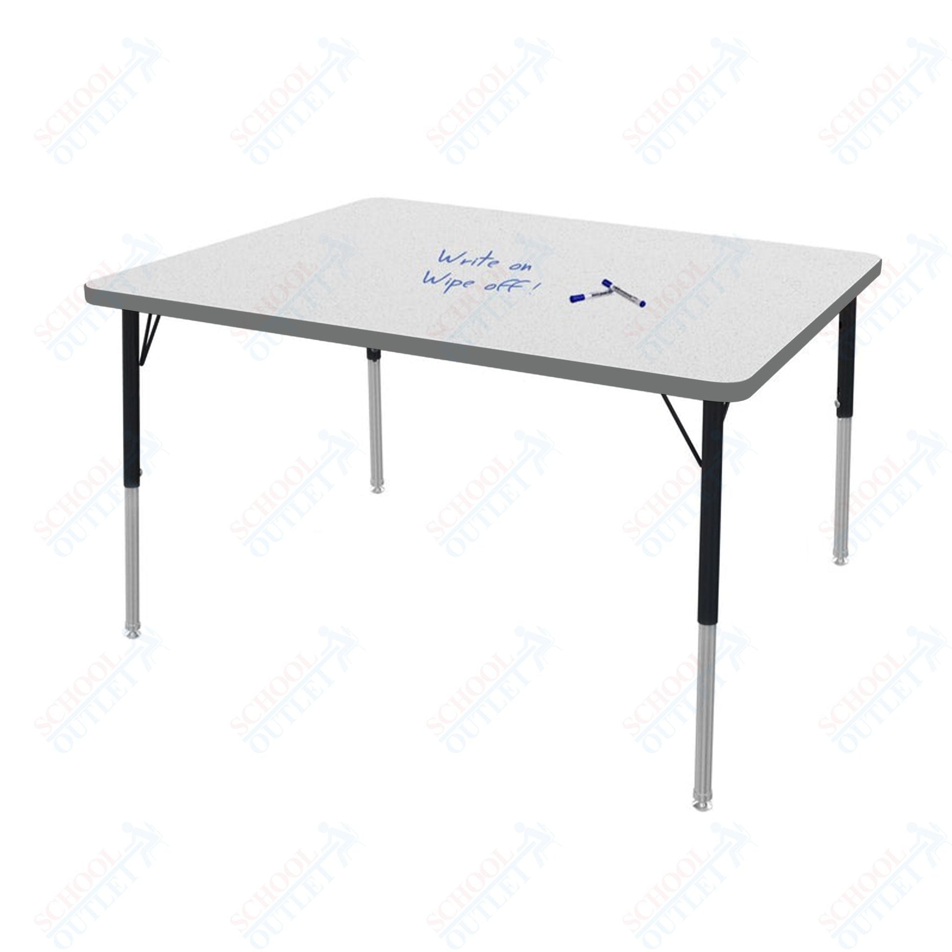 Marco MG2200 Series Rectangle Preschool Table w/ Dry Erase Top 36" x 48" Adj Height 16" - 24" (MG2246 - DA) - SchoolOutlet