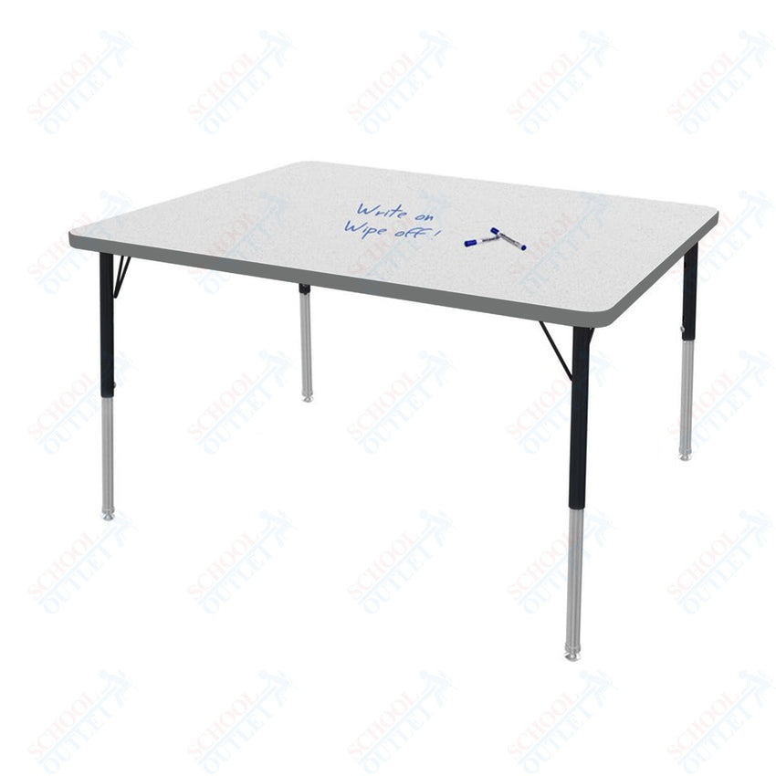 Marco MG2200 Series Rectangle Preschool Table w/ Dry Erase Top 36" x 48" Adj Height 16" - 24" (MG2246 - DA) - SchoolOutlet