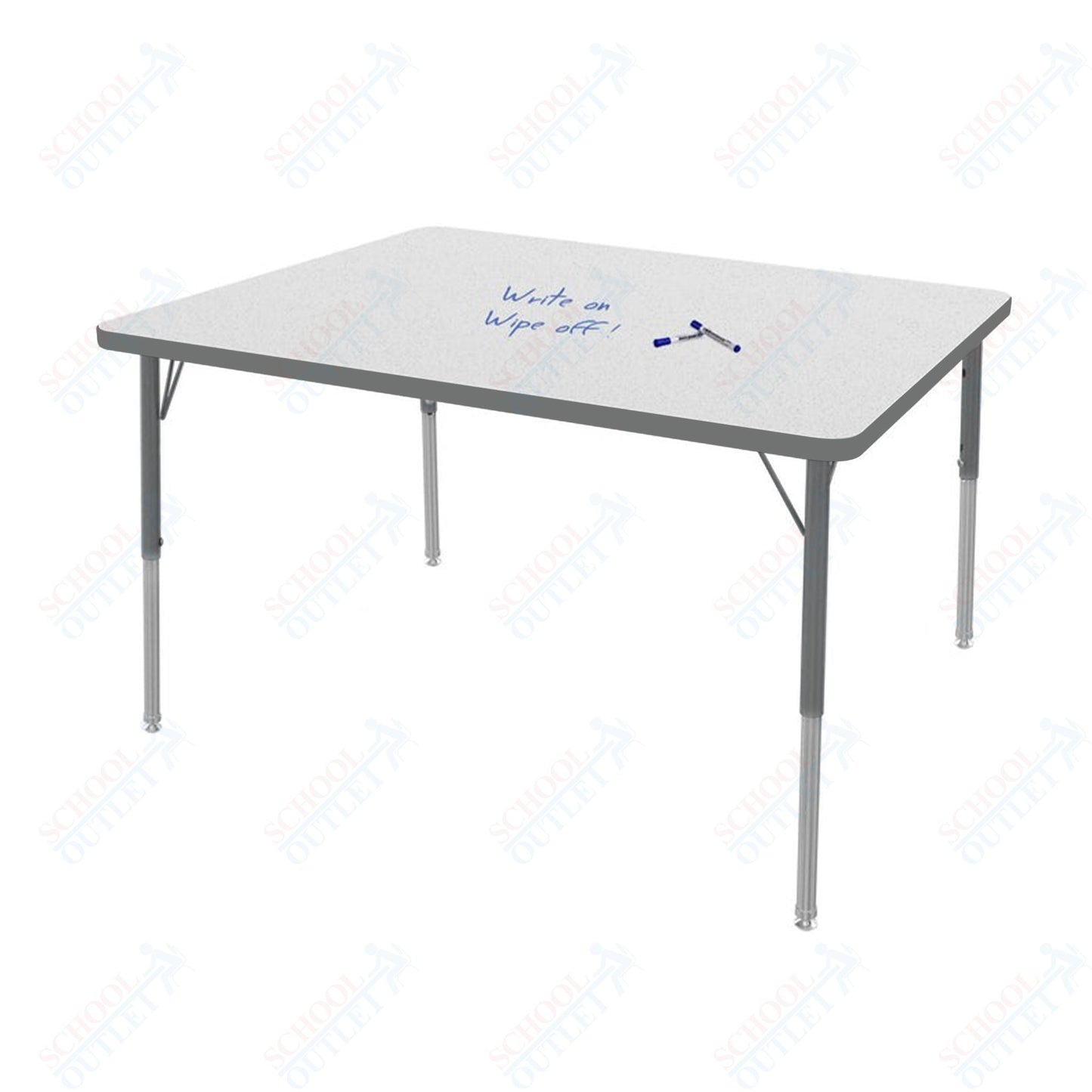 Marco MG2200 Series Rectangle Preschool Table w/ Dry Erase Top 36" x 48" Adj Height 16" - 24" (MG2246 - DA) - SchoolOutlet