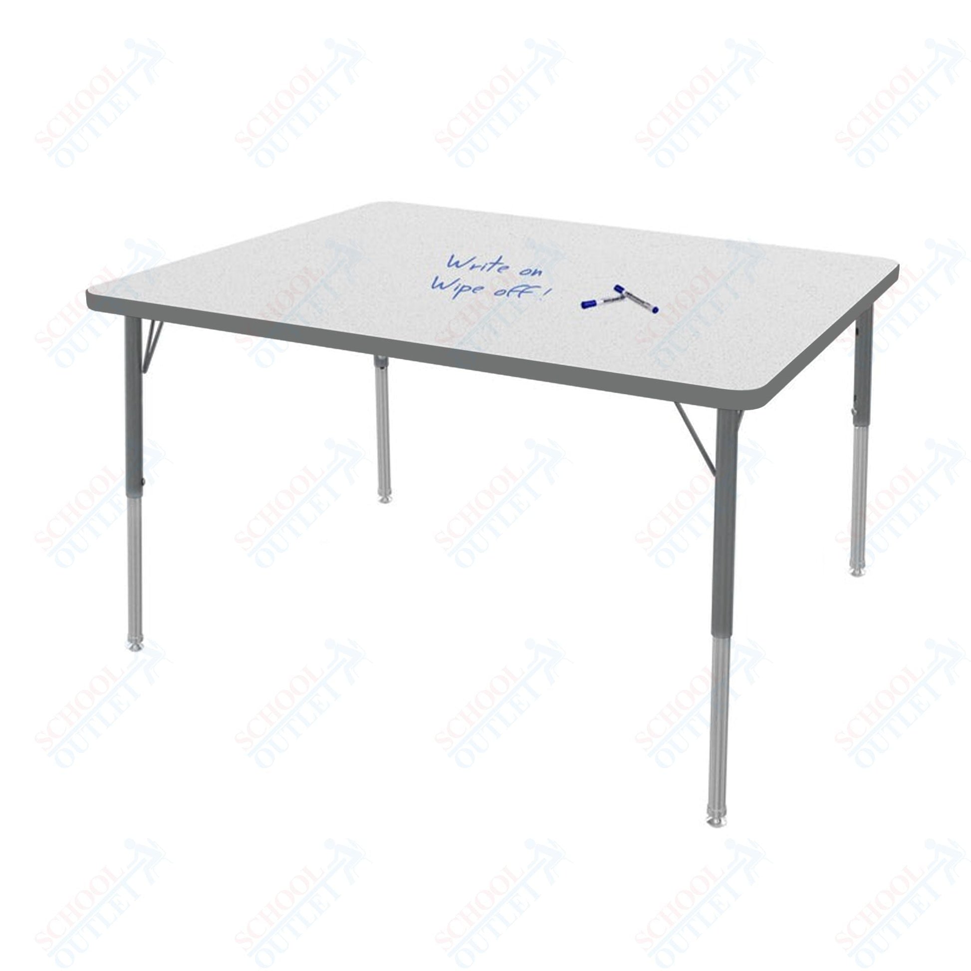 Marco MG2200 Series Rectangle Preschool Table w/ Dry Erase Top 36" x 48" Adj Height 16" - 24" (MG2246 - DA) - SchoolOutlet