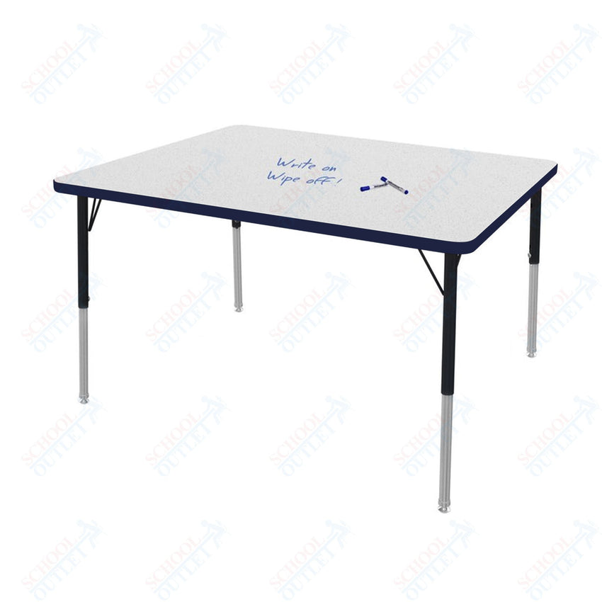 Marco MG2200 Series Rectangle Preschool Table w/ Dry Erase Top 36" x 48" Adj Height 16" - 24" (MG2246 - DA) - SchoolOutlet