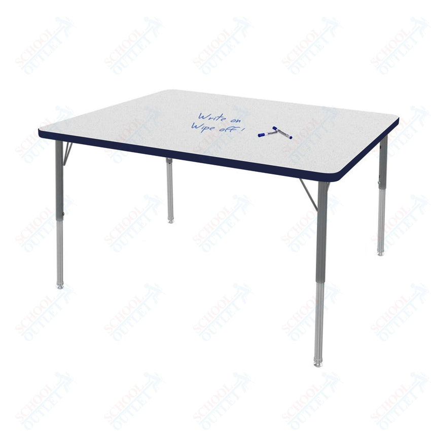 Marco MG2200 Series Rectangle Preschool Table w/ Dry Erase Top 36" x 48" Adj Height 16" - 24" (MG2246 - DA) - SchoolOutlet
