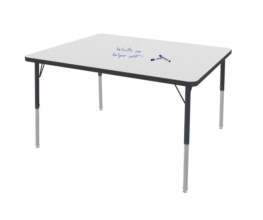 Marco MG2200 Series Rectangle Activity Table w/ Dry Erase Top 36" x 48" Adj Height 21" - 30" (MG2246 - DB) - SchoolOutlet