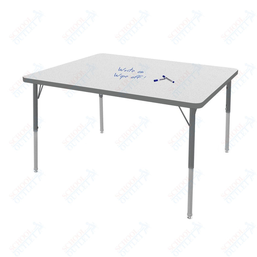 Marco MG2200 Series Rectangle Activity Table w/ Dry Erase Top 36" x 48" Adj Height 21" - 30" (MG2246 - DB) - SchoolOutlet