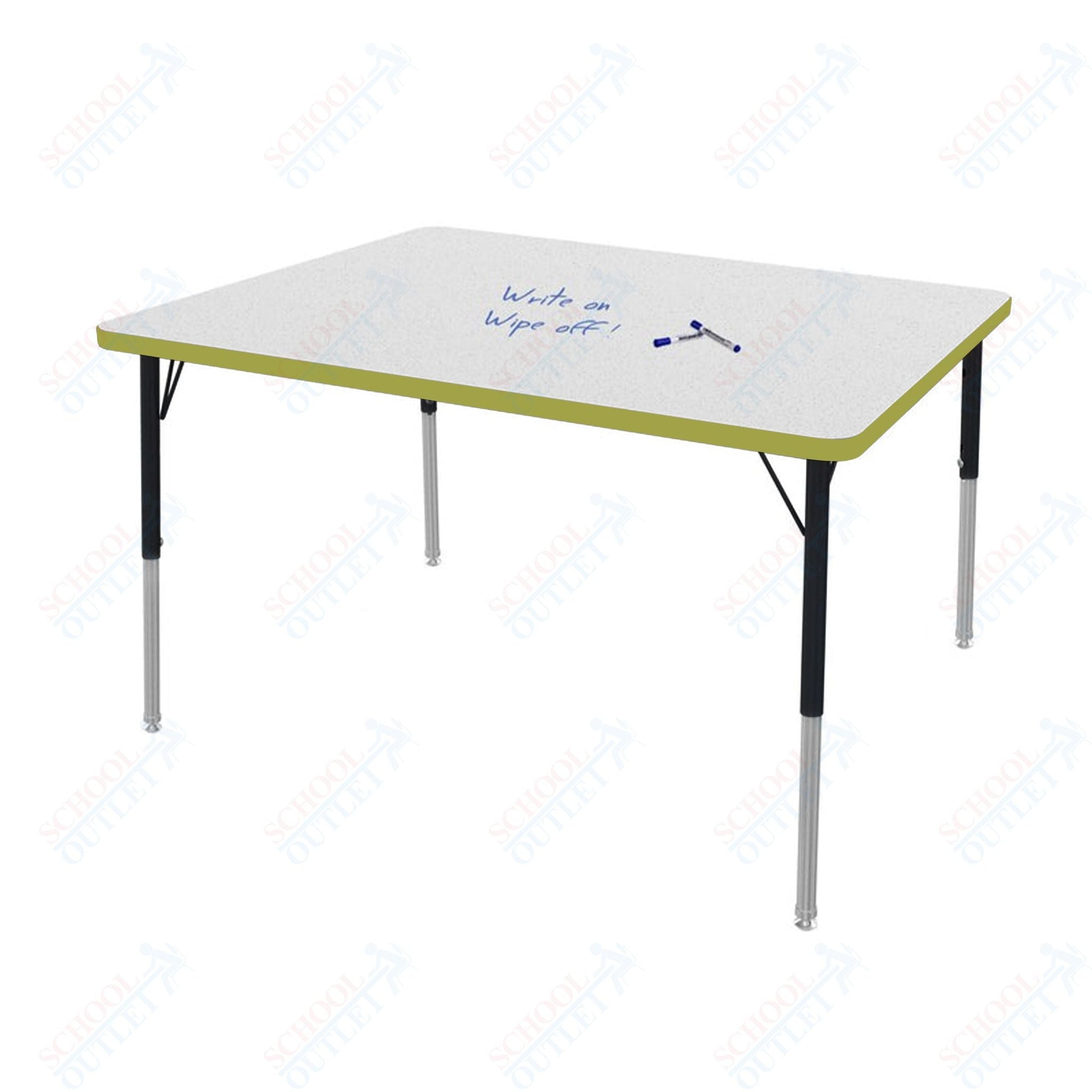 Marco MG2200 Series Rectangle Activity Table w/ Dry Erase Top 36" x 48" Adj Height 21" - 30" (MG2246 - DB) - SchoolOutlet