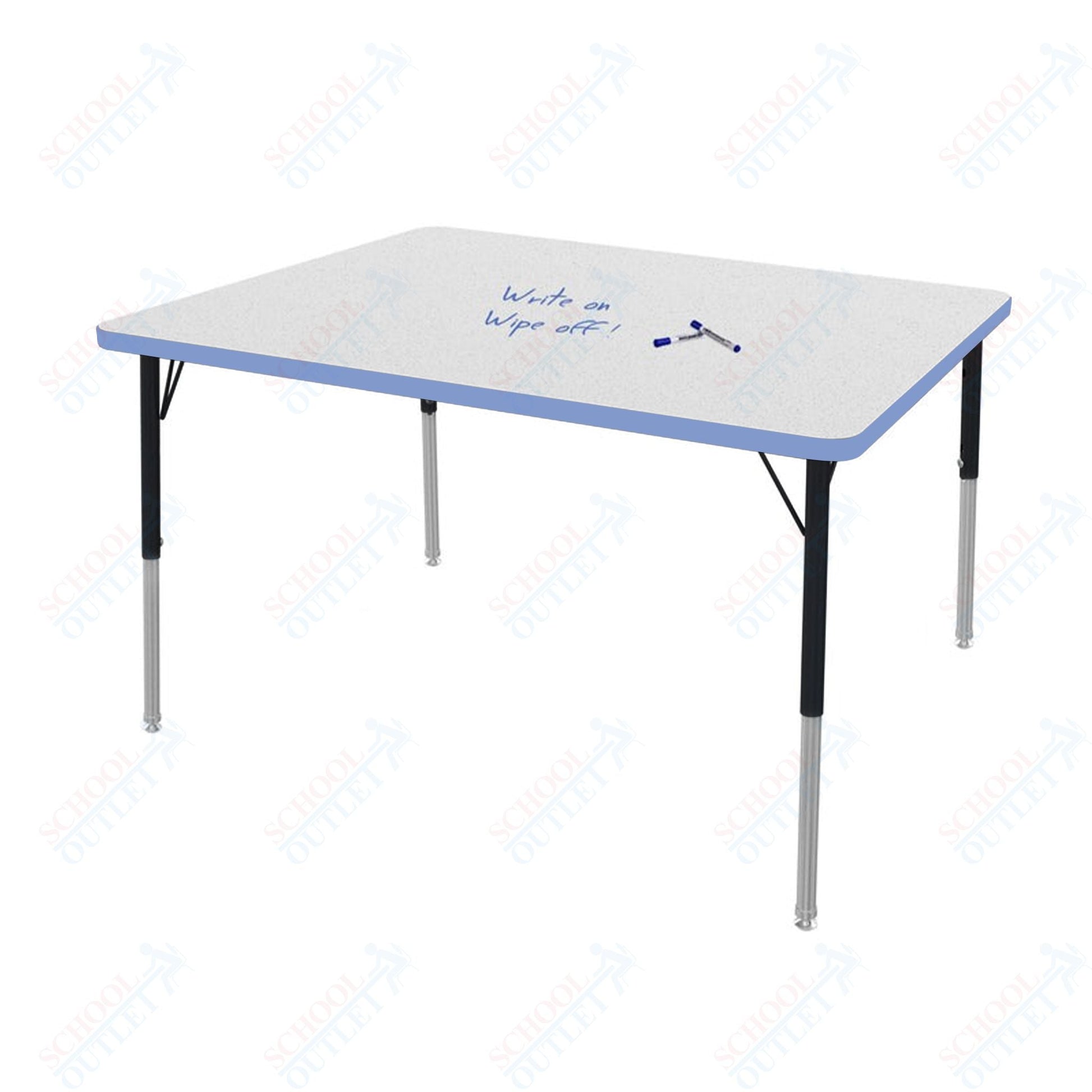 Marco MG2200 Series Rectangle Activity Table w/ Dry Erase Top 36" x 48" Adj Height 21" - 30" (MG2246 - DB) - SchoolOutlet