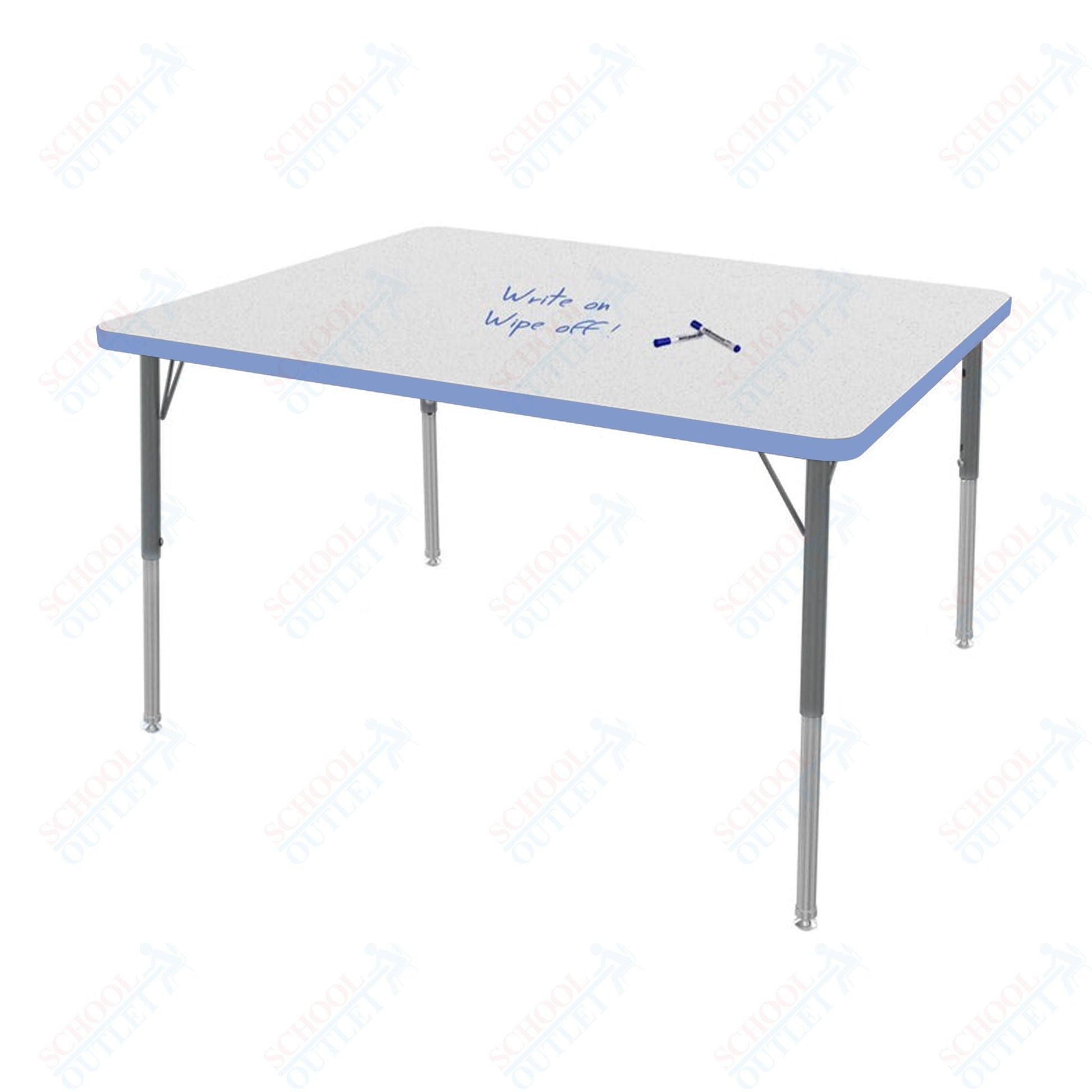 Marco MG2200 Series Rectangle Activity Table w/ Dry Erase Top 36" x 48" Adj Height 21" - 30" (MG2246 - DB) - SchoolOutlet