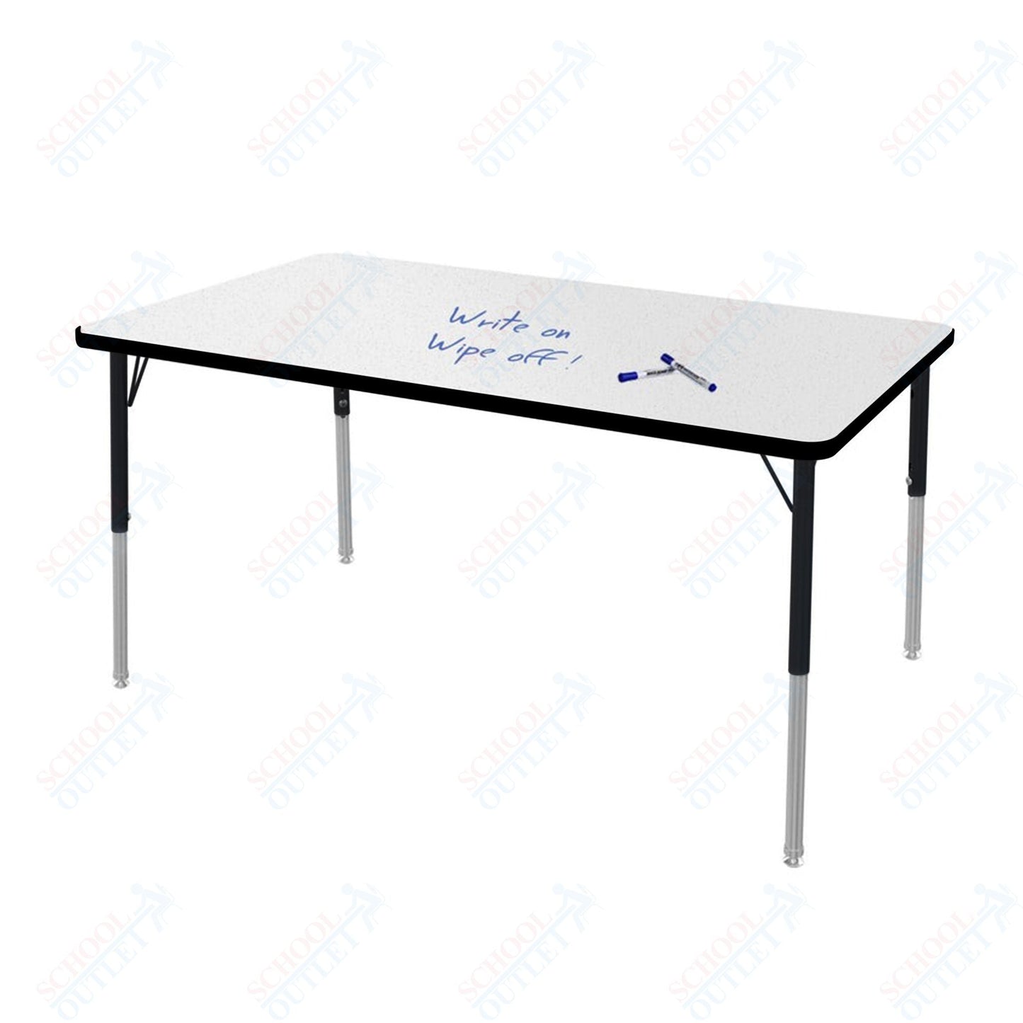 Marco MG2200 Series Rectangle Preschool Table w/ Dry Erase Top 36" x 60" Adj Height 16" - 24" (MG2247 - DA) - SchoolOutlet