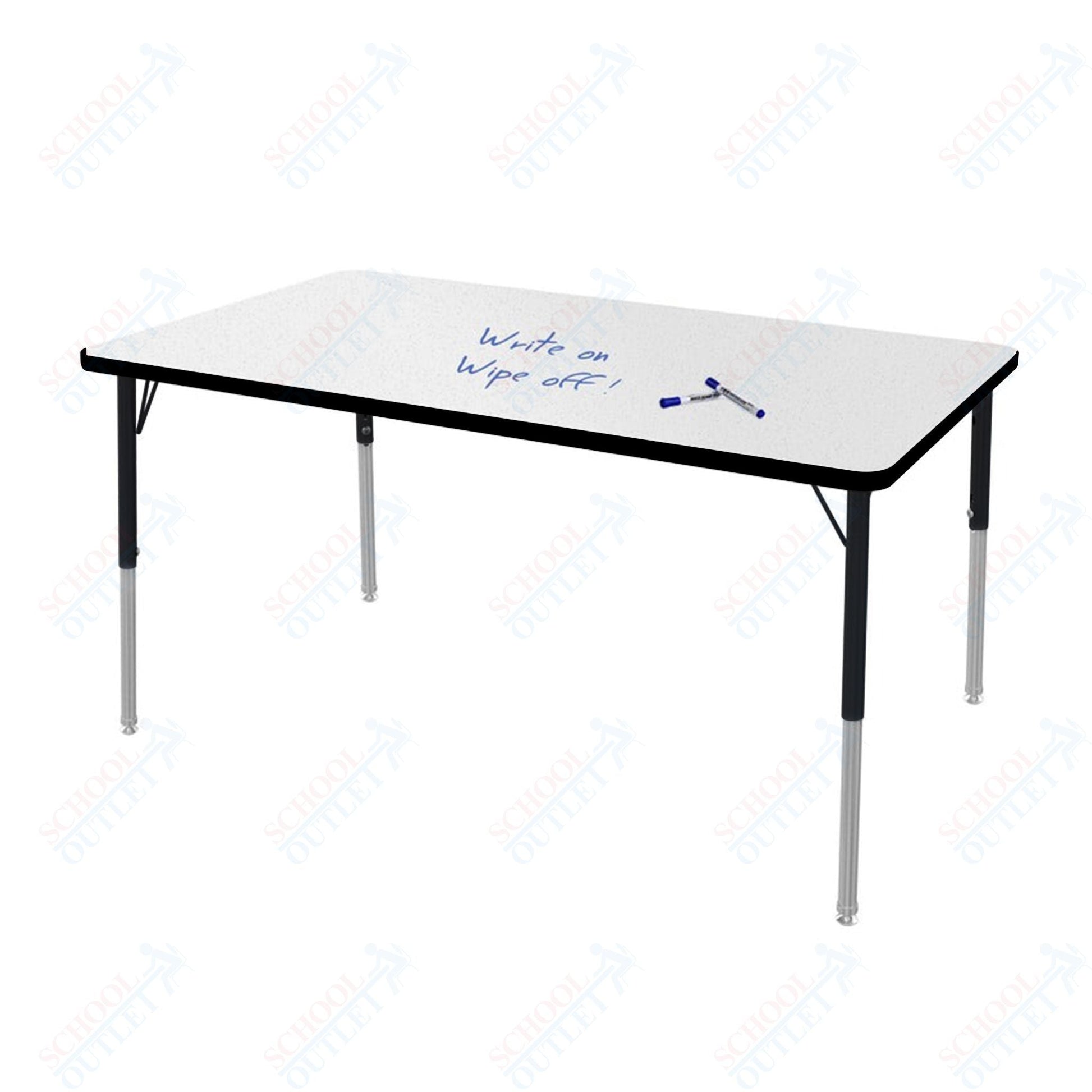 Marco MG2200 Series Rectangle Preschool Table w/ Dry Erase Top 36" x 60" Adj Height 16" - 24" (MG2247 - DA) - SchoolOutlet