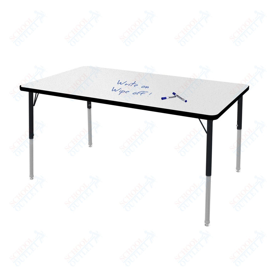 Marco MG2200 Series Rectangle Preschool Table w/ Dry Erase Top 36" x 60" Adj Height 16" - 24" (MG2247 - DA) - SchoolOutlet