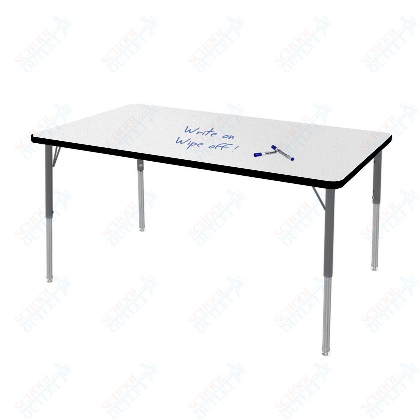 Marco MG2200 Series Rectangle Preschool Table w/ Dry Erase Top 36" x 60" Adj Height 16" - 24" (MG2247 - DA) - SchoolOutlet