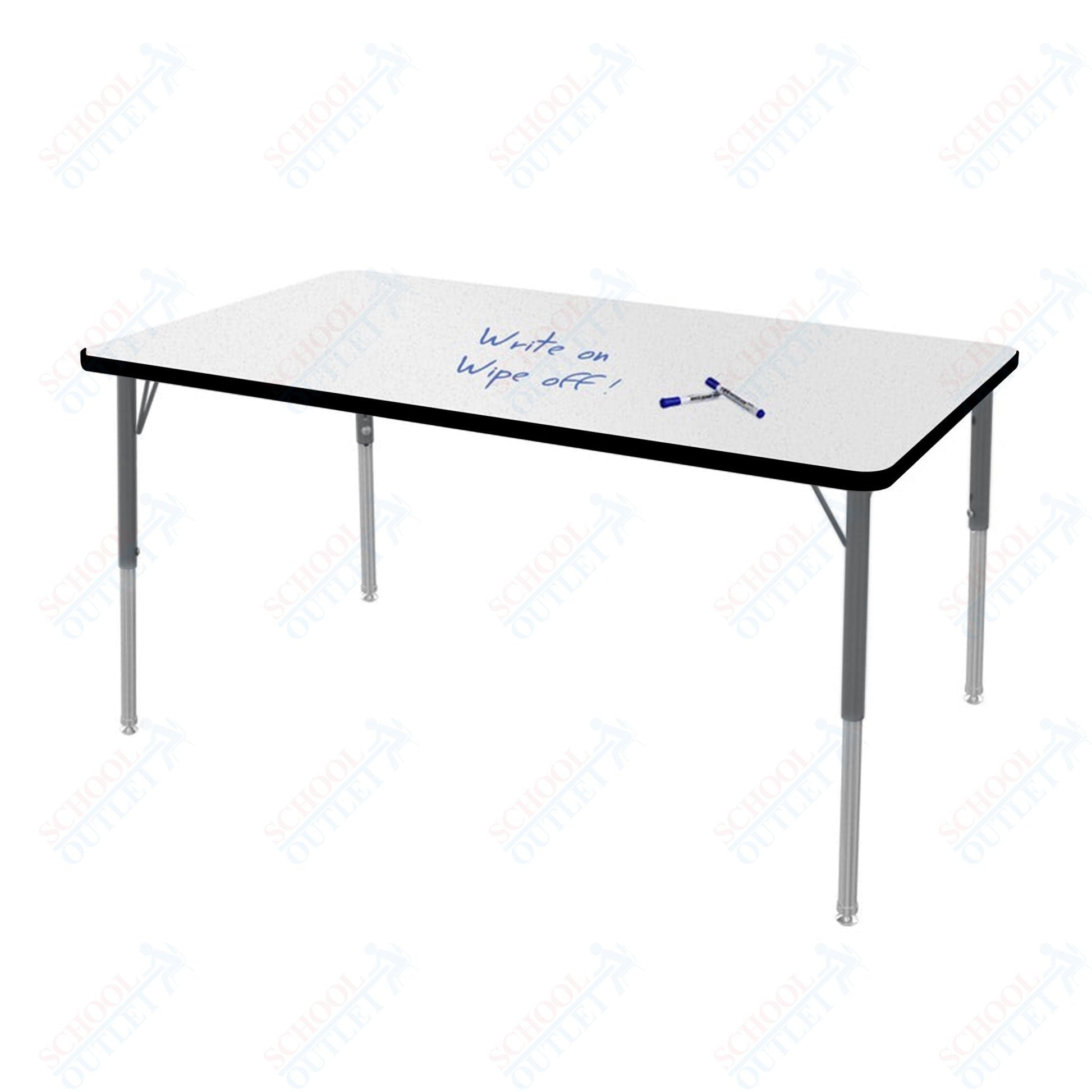 Marco MG2200 Series Rectangle Preschool Table w/ Dry Erase Top 36" x 60" Adj Height 16" - 24" (MG2247 - DA) - SchoolOutlet