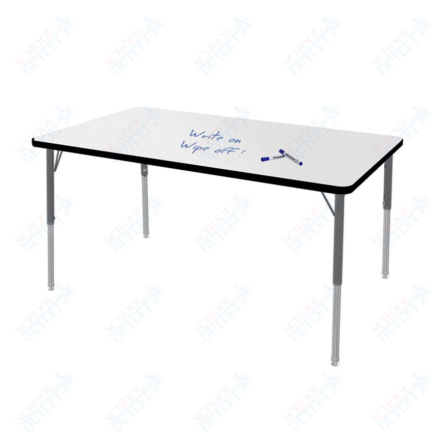 Marco MG2200 Series Rectangle Preschool Table w/ Dry Erase Top 36" x 60" Adj Height 16" - 24" (MG2247 - DA) - SchoolOutlet