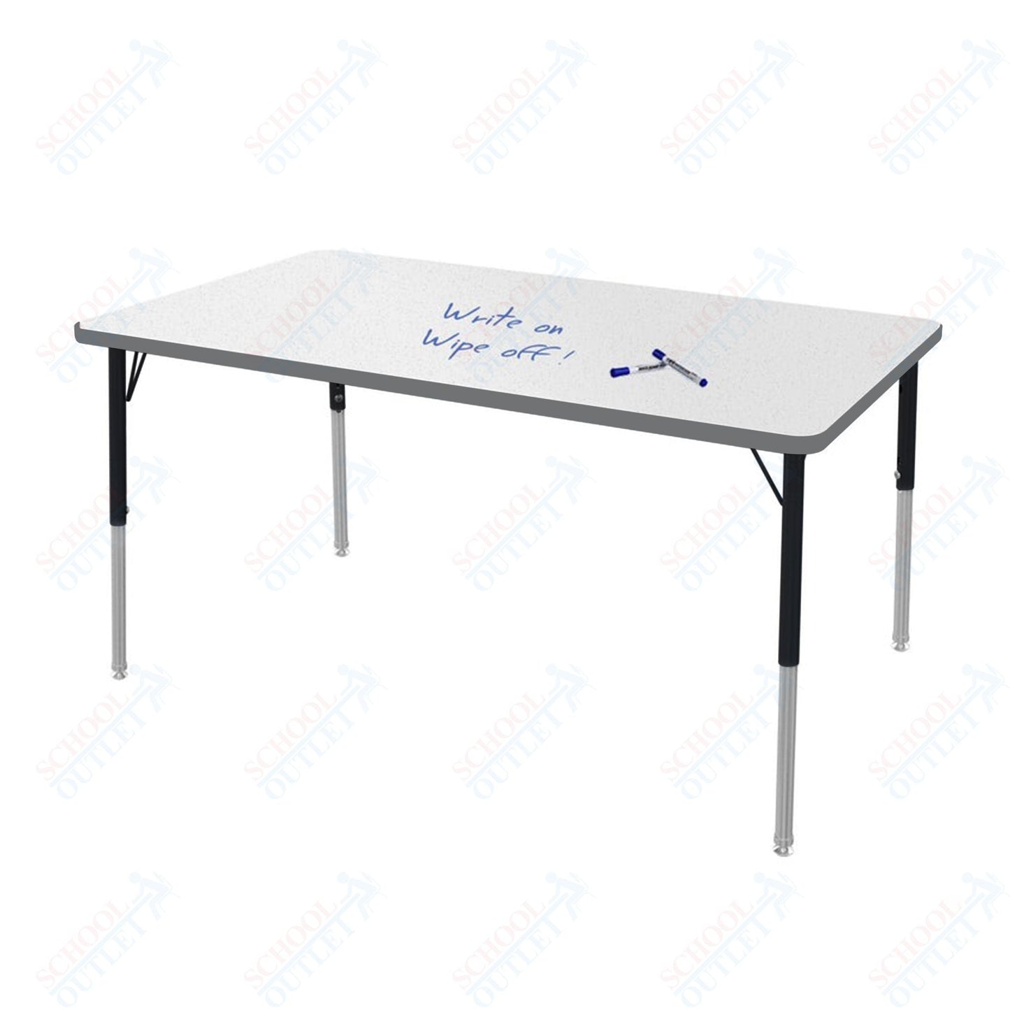 Marco MG2200 Series Rectangle Preschool Table w/ Dry Erase Top 36" x 60" Adj Height 16" - 24" (MG2247 - DA) - SchoolOutlet
