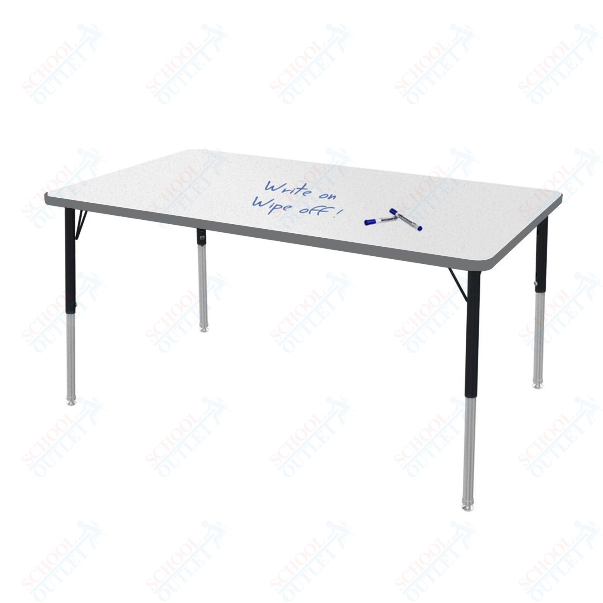 Marco MG2200 Series Rectangle Preschool Table w/ Dry Erase Top 36" x 60" Adj Height 16" - 24" (MG2247 - DA) - SchoolOutlet