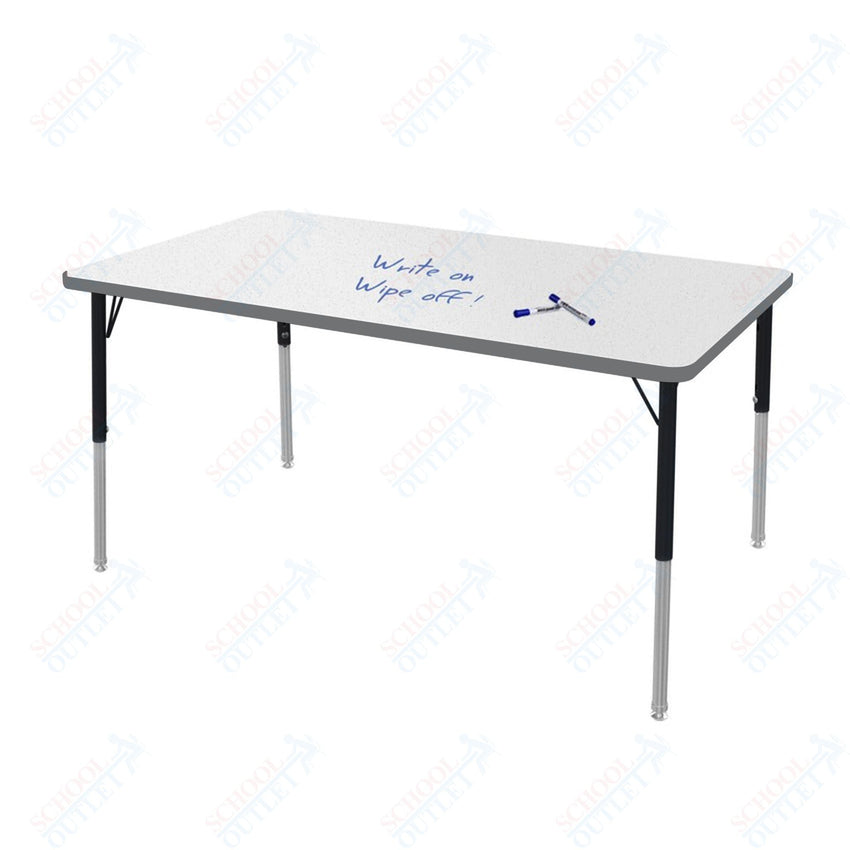 Marco MG2200 Series Rectangle Preschool Table w/ Dry Erase Top 36" x 60" Adj Height 16" - 24" (MG2247 - DA) - SchoolOutlet