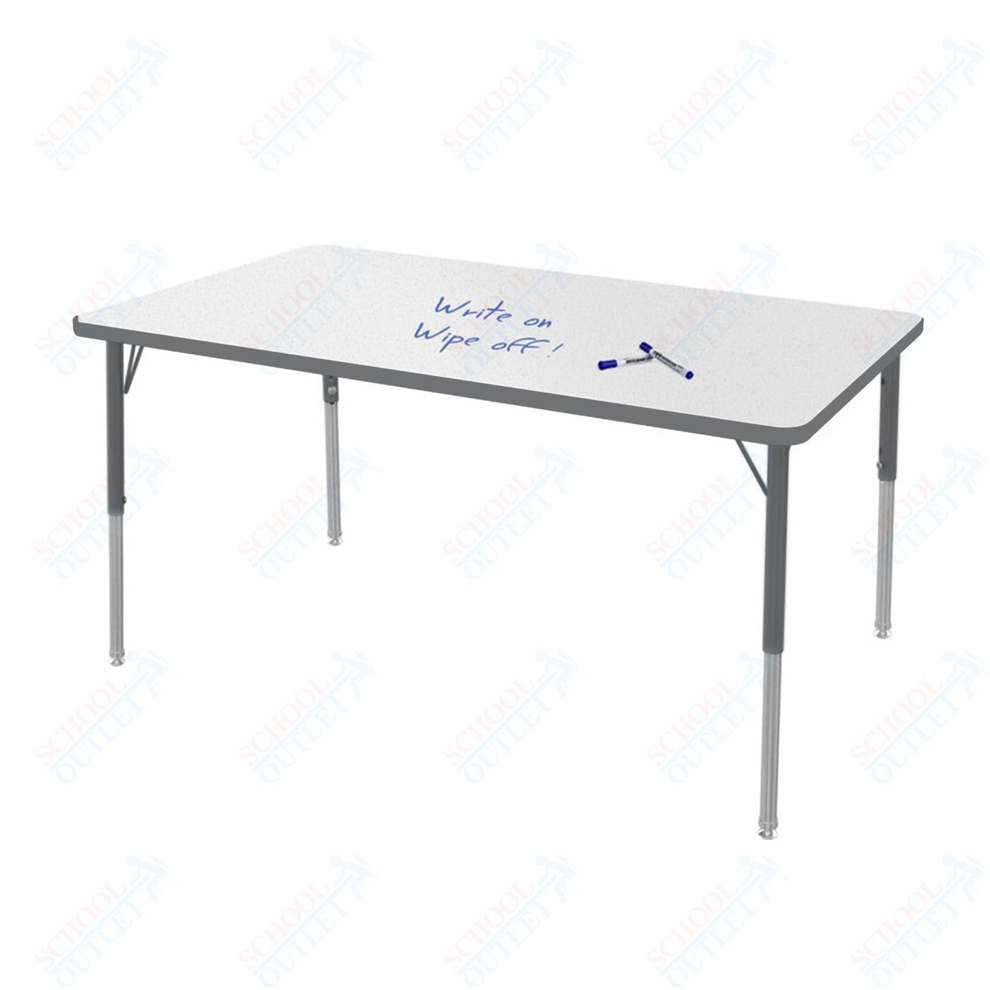 Marco MG2200 Series Rectangle Preschool Table w/ Dry Erase Top 36" x 60" Adj Height 16" - 24" (MG2247 - DA) - SchoolOutlet