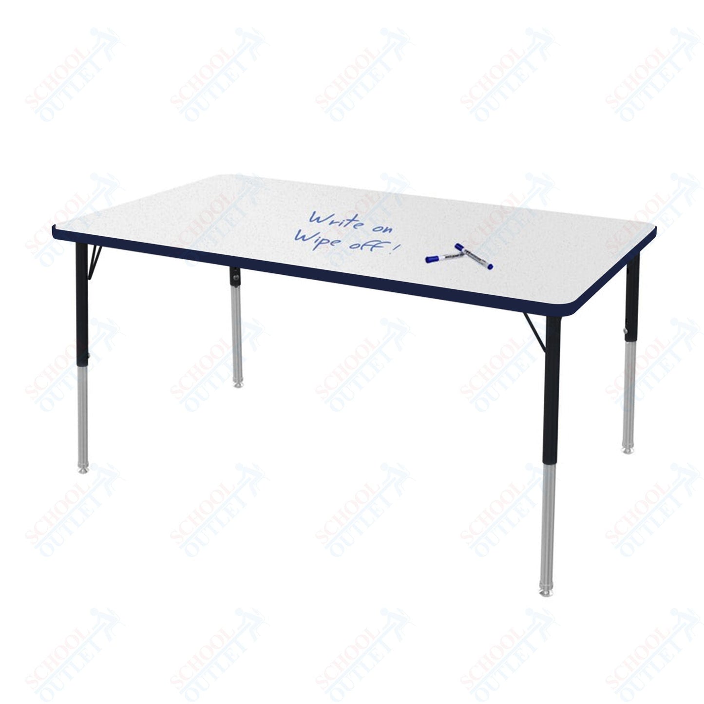 Marco MG2200 Series Rectangle Preschool Table w/ Dry Erase Top 36" x 60" Adj Height 16" - 24" (MG2247 - DA) - SchoolOutlet