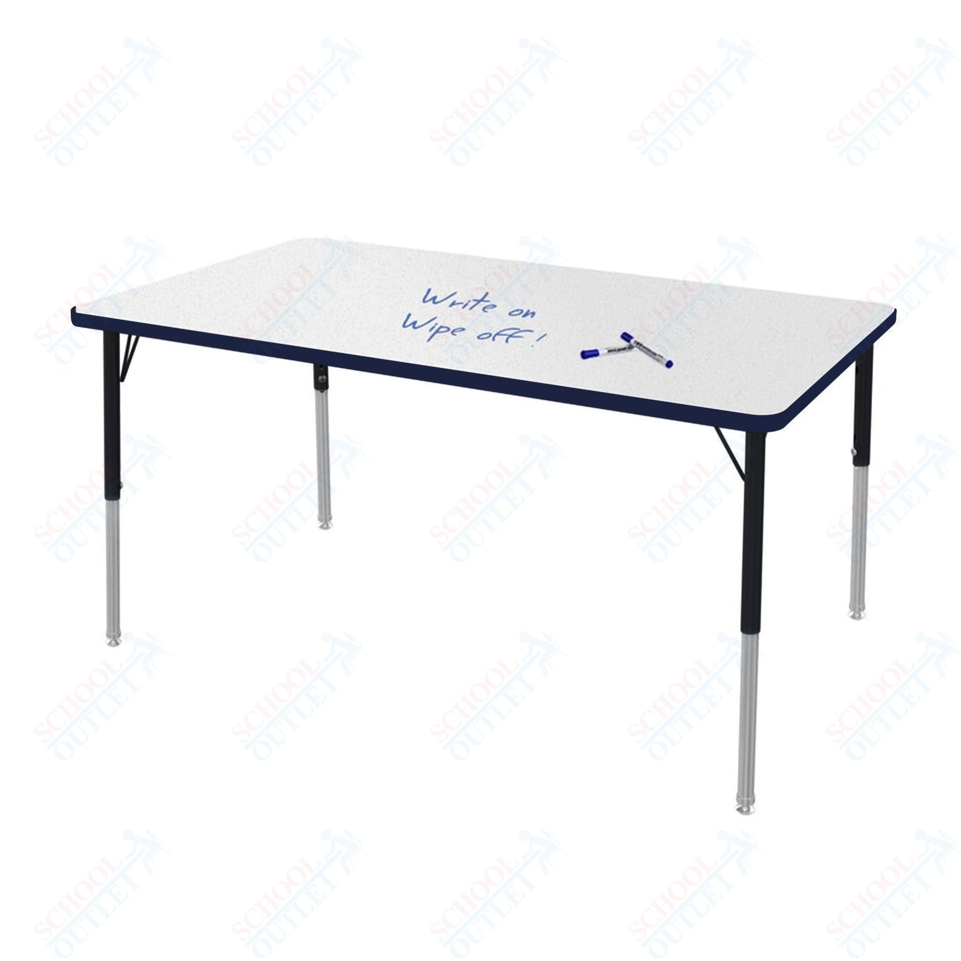 Marco MG2200 Series Rectangle Preschool Table w/ Dry Erase Top 36" x 60" Adj Height 16" - 24" (MG2247 - DA) - SchoolOutlet