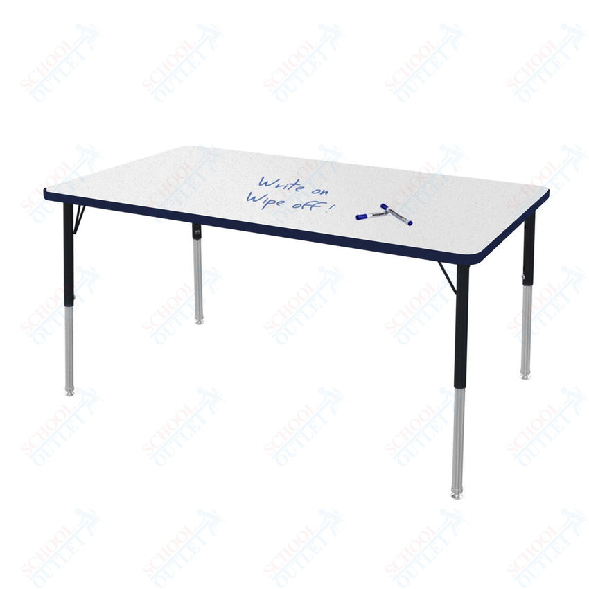 Marco MG2200 Series Rectangle Preschool Table w/ Dry Erase Top 36" x 60" Adj Height 16" - 24" (MG2247 - DA) - SchoolOutlet