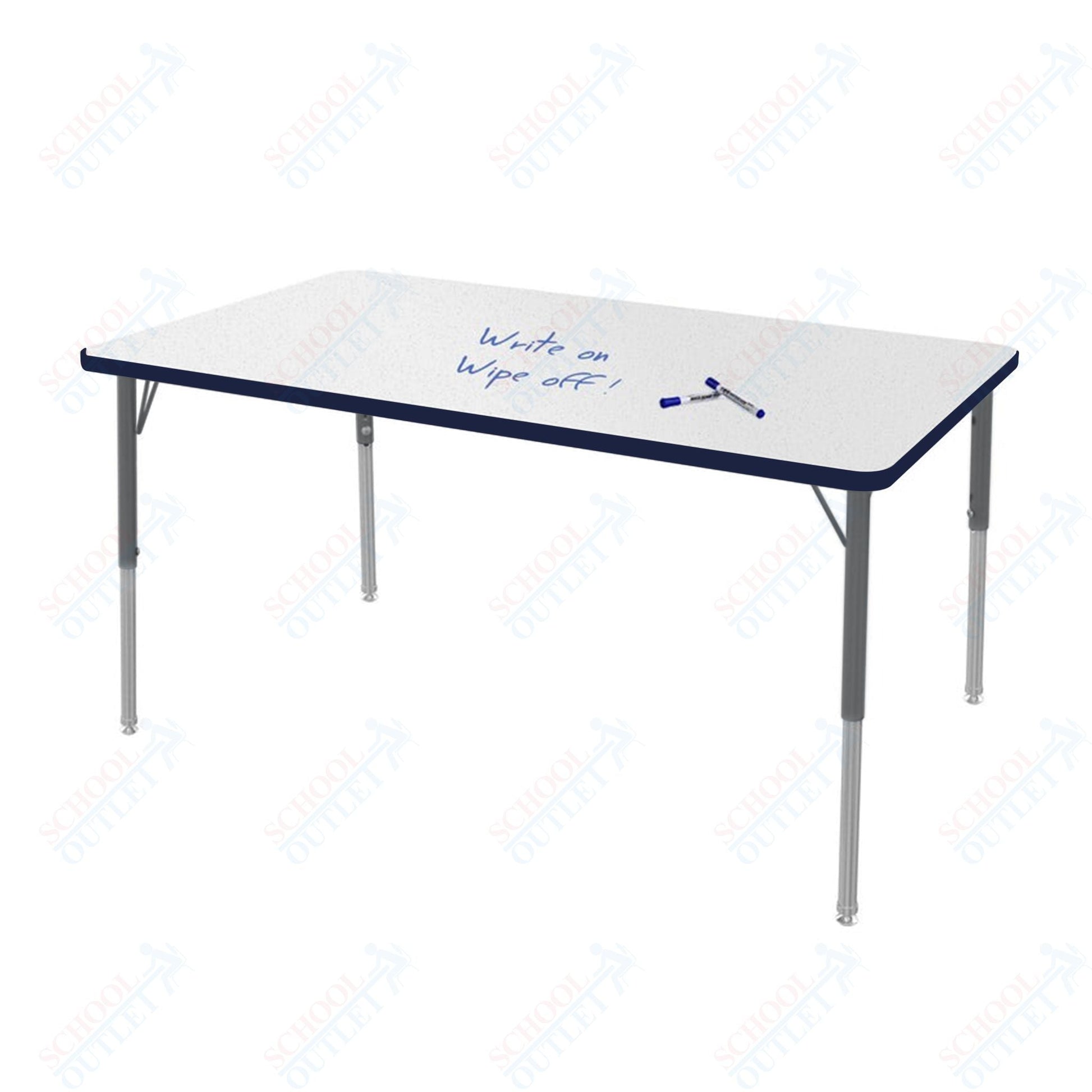 Marco MG2200 Series Rectangle Preschool Table w/ Dry Erase Top 36" x 60" Adj Height 16" - 24" (MG2247 - DA) - SchoolOutlet