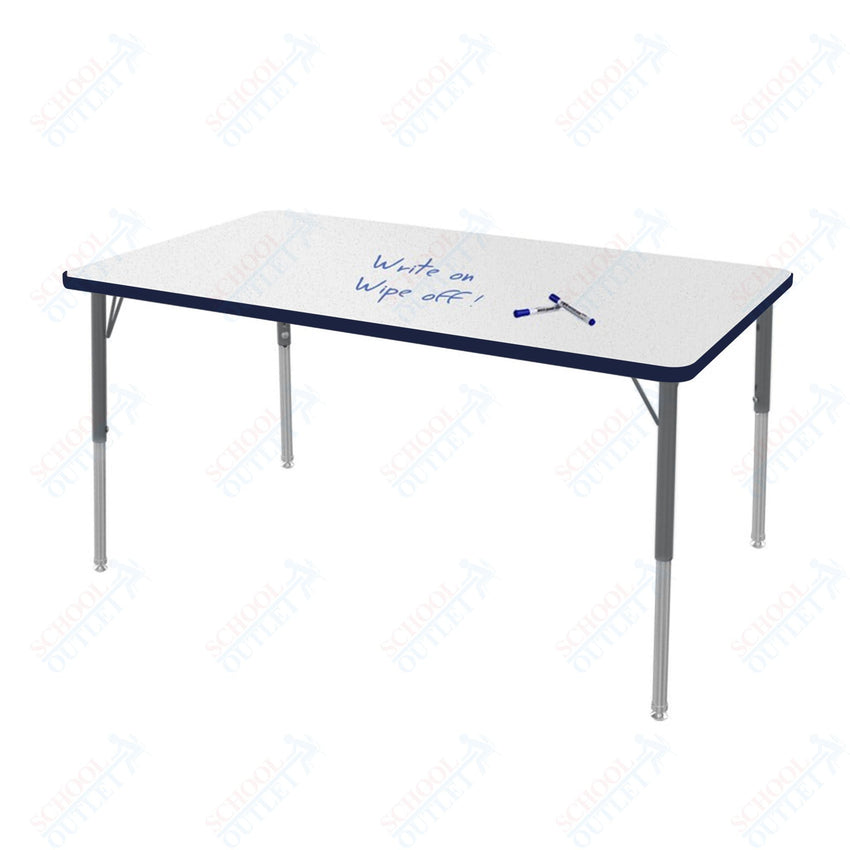 Marco MG2200 Series Rectangle Preschool Table w/ Dry Erase Top 36" x 60" Adj Height 16" - 24" (MG2247 - DA) - SchoolOutlet