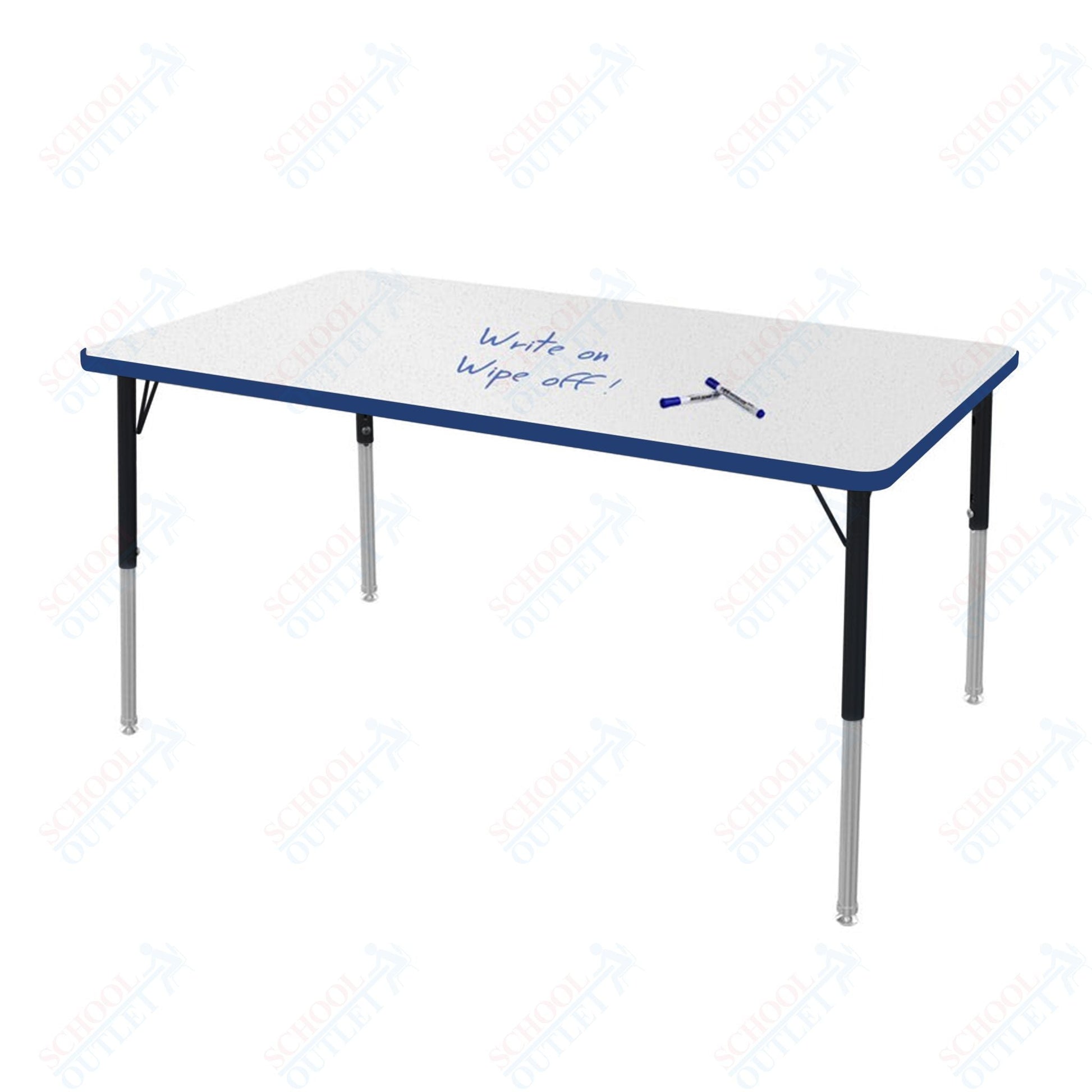 Marco MG2200 Series Rectangle Preschool Table w/ Dry Erase Top 36" x 60" Adj Height 16" - 24" (MG2247 - DA) - SchoolOutlet
