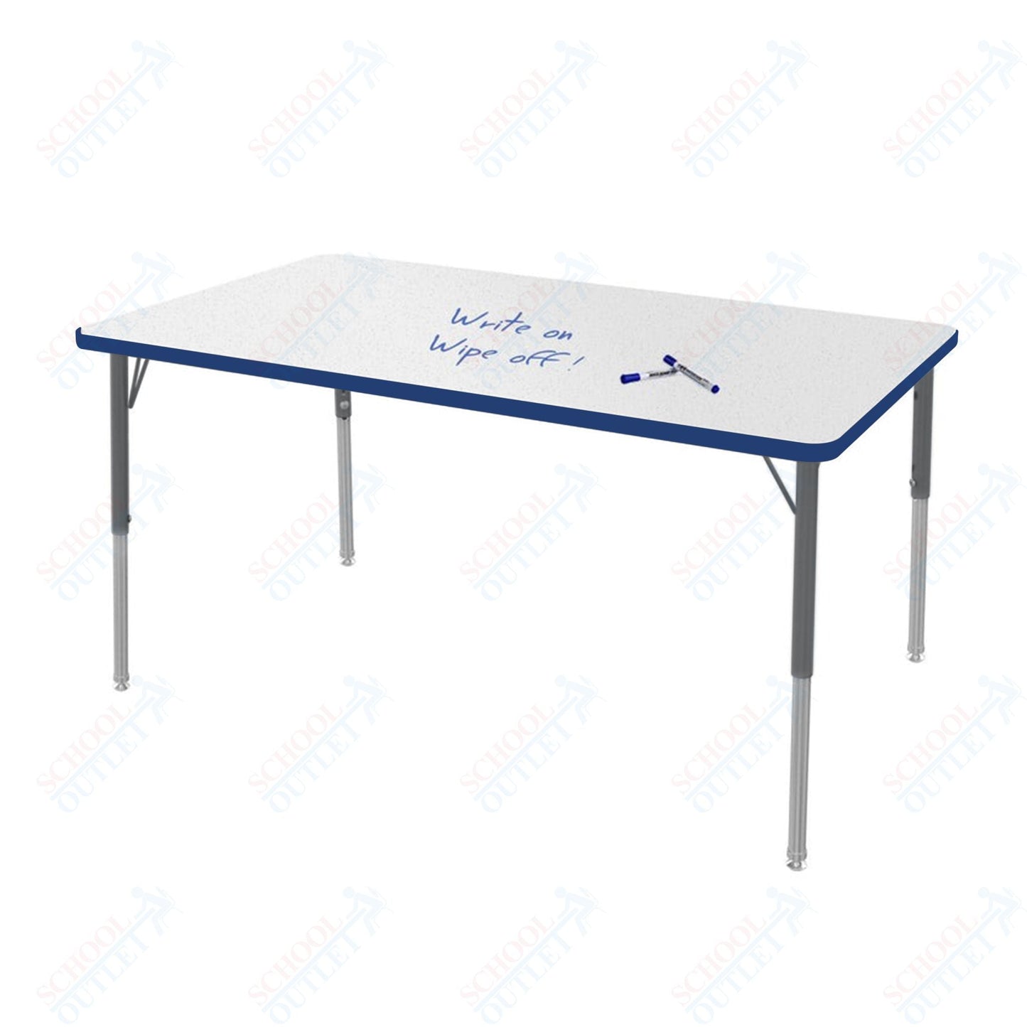 Marco MG2200 Series Rectangle Preschool Table w/ Dry Erase Top 36" x 60" Adj Height 16" - 24" (MG2247 - DA) - SchoolOutlet
