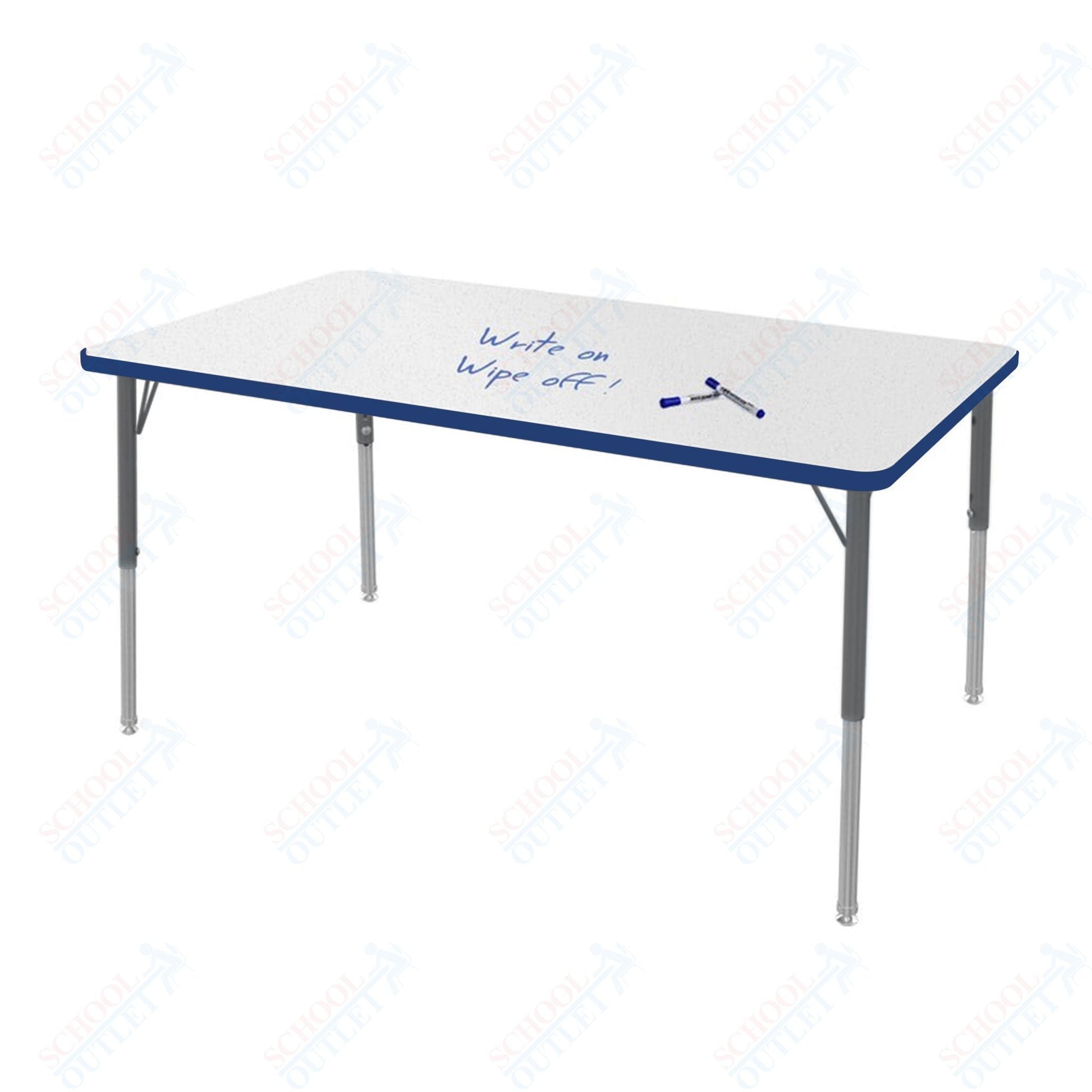 Marco MG2200 Series Rectangle Preschool Table w/ Dry Erase Top 36" x 60" Adj Height 16" - 24" (MG2247 - DA) - SchoolOutlet