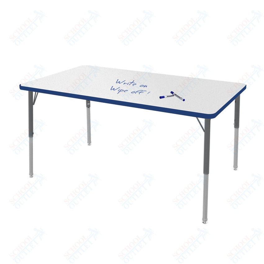 Marco MG2200 Series Rectangle Preschool Table w/ Dry Erase Top 36" x 60" Adj Height 16" - 24" (MG2247 - DA) - SchoolOutlet