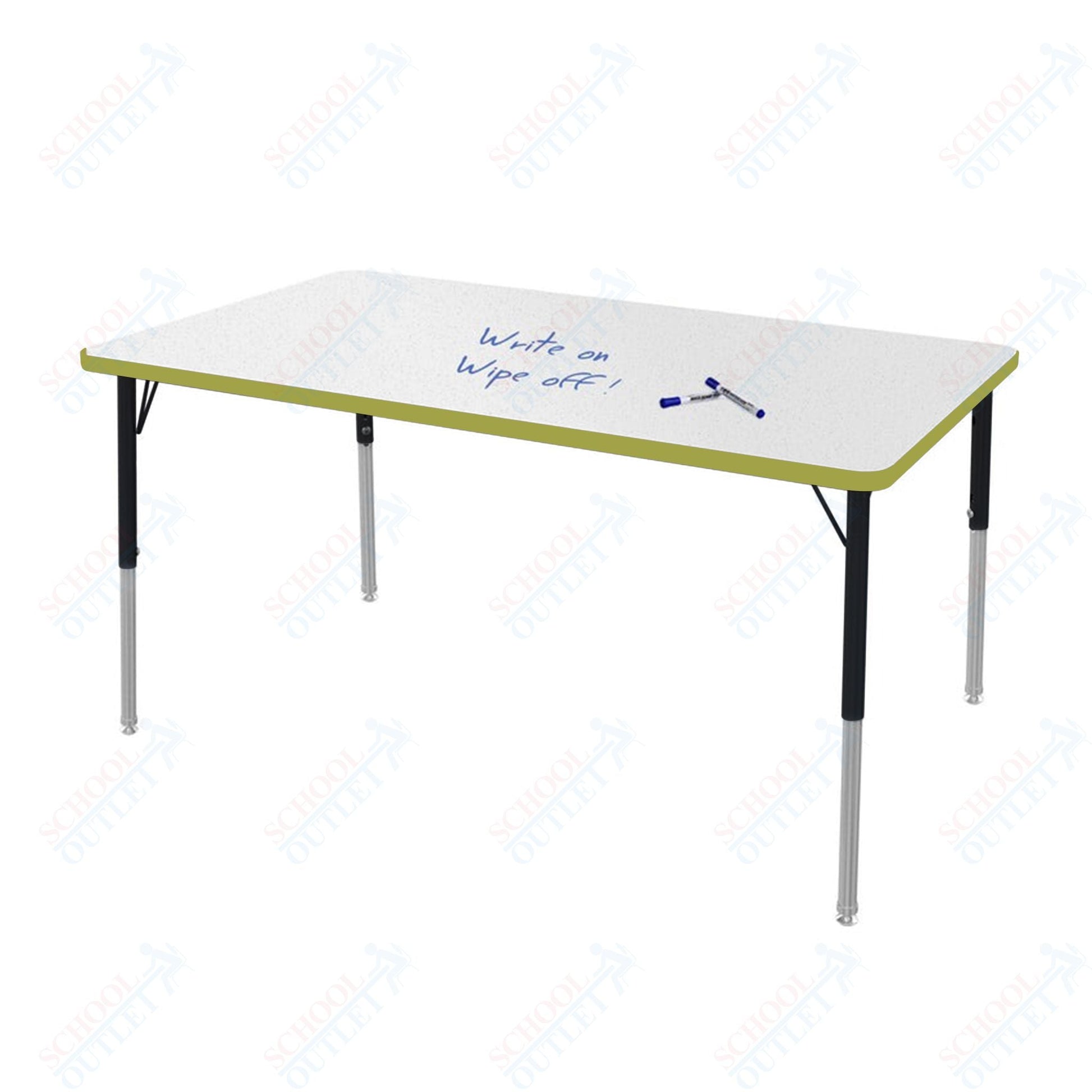 Marco MG2200 Series Rectangle Preschool Table w/ Dry Erase Top 36" x 60" Adj Height 16" - 24" (MG2247 - DA) - SchoolOutlet