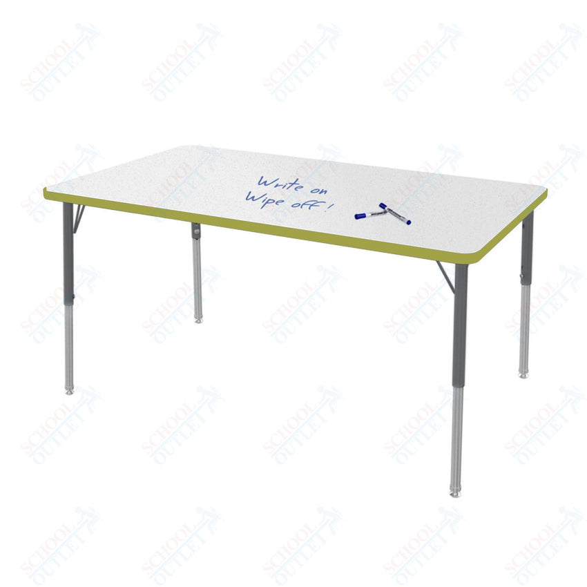 Marco MG2200 Series Rectangle Preschool Table w/ Dry Erase Top 36" x 60" Adj Height 16" - 24" (MG2247 - DA) - SchoolOutlet