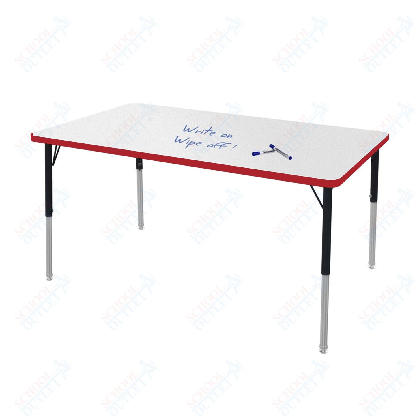 Marco MG2200 Series Rectangle Preschool Table w/ Dry Erase Top 36" x 60" Adj Height 16" - 24" (MG2247 - DA) - SchoolOutlet