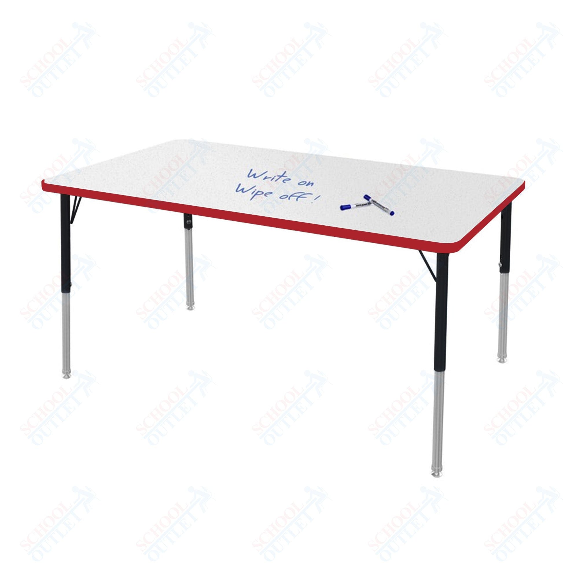 Marco MG2200 Series Rectangle Preschool Table w/ Dry Erase Top 36" x 60" Adj Height 16" - 24" (MG2247 - DA) - SchoolOutlet