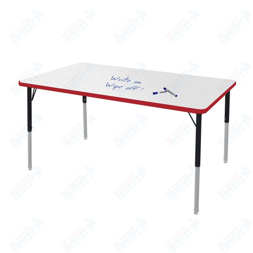 Marco MG2200 Series Rectangle Preschool Table w/ Dry Erase Top 36" x 60" Adj Height 16" - 24" (MG2247 - DA) - SchoolOutlet