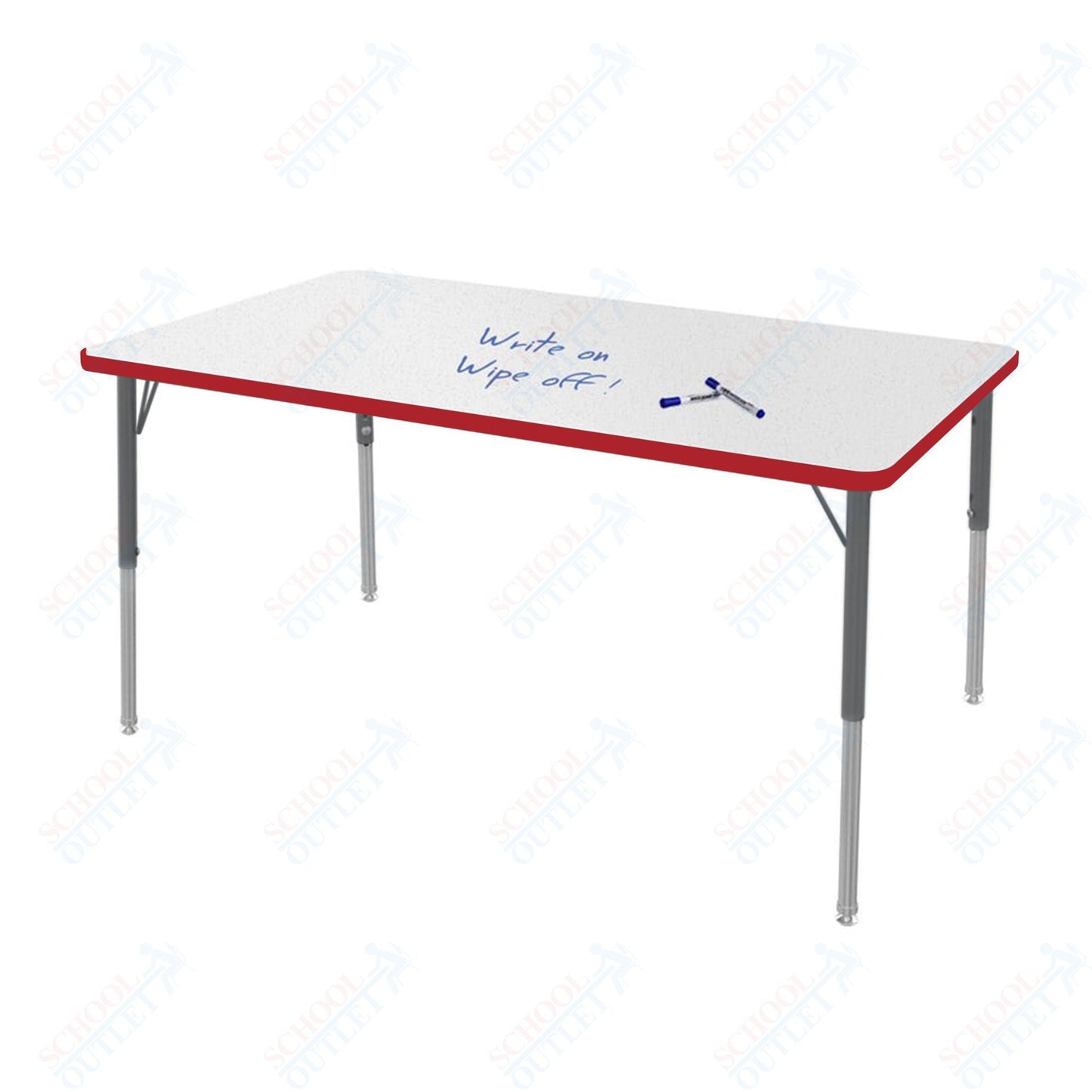 Marco MG2200 Series Rectangle Preschool Table w/ Dry Erase Top 36" x 60" Adj Height 16" - 24" (MG2247 - DA) - SchoolOutlet