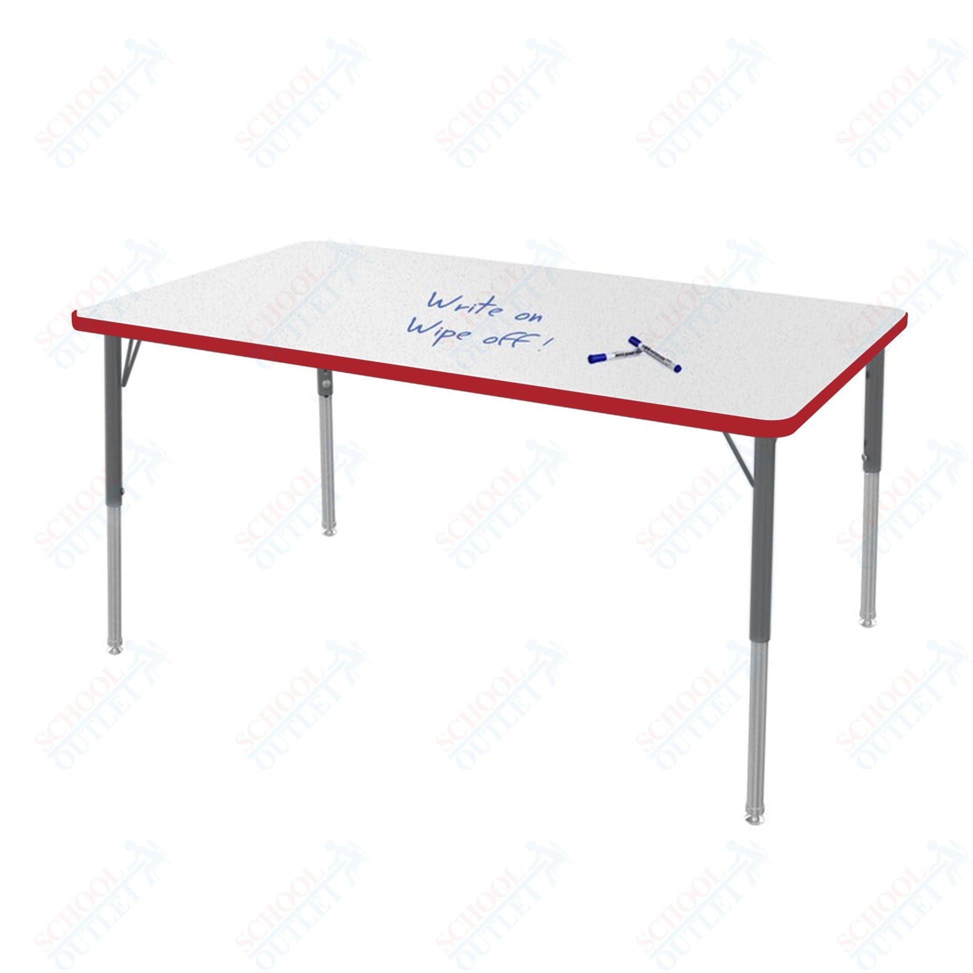 Marco MG2200 Series Rectangle Preschool Table w/ Dry Erase Top 36" x 60" Adj Height 16" - 24" (MG2247 - DA) - SchoolOutlet