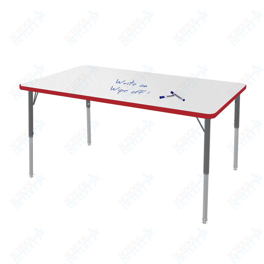 Marco MG2200 Series Rectangle Preschool Table w/ Dry Erase Top 36" x 60" Adj Height 16" - 24" (MG2247 - DA) - SchoolOutlet